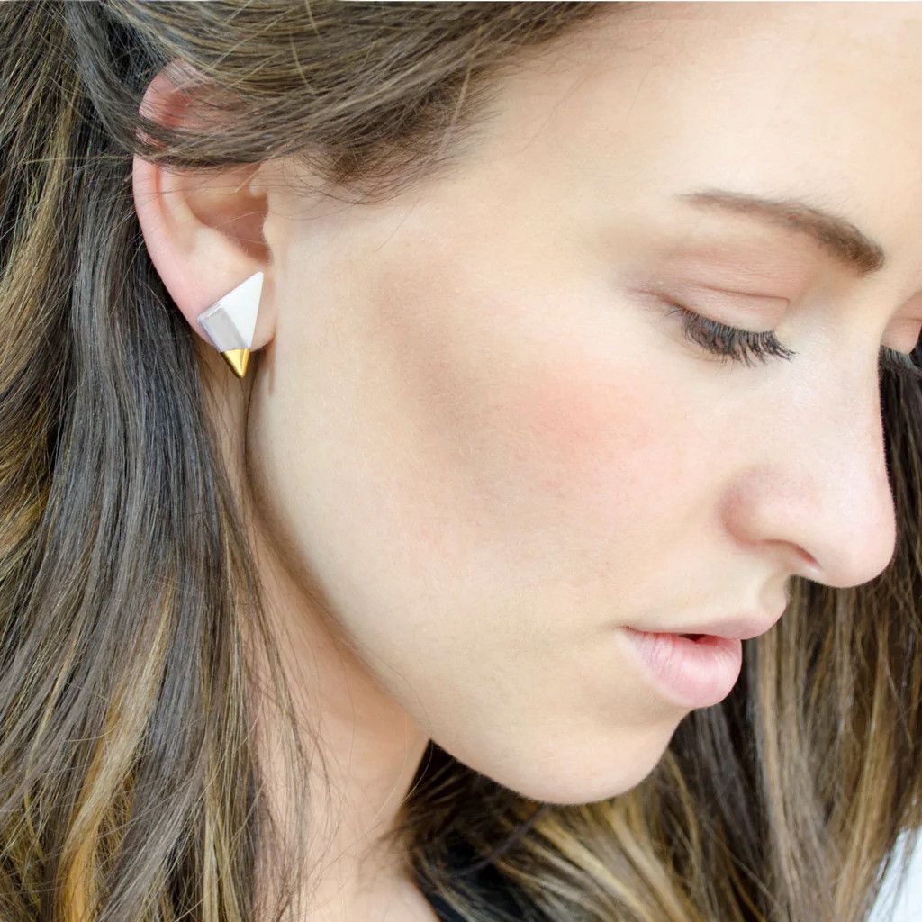 ASH ASH Jewelry Studio Vertical Triangle Studs Size ONE SIZE - 3 Thumbnail