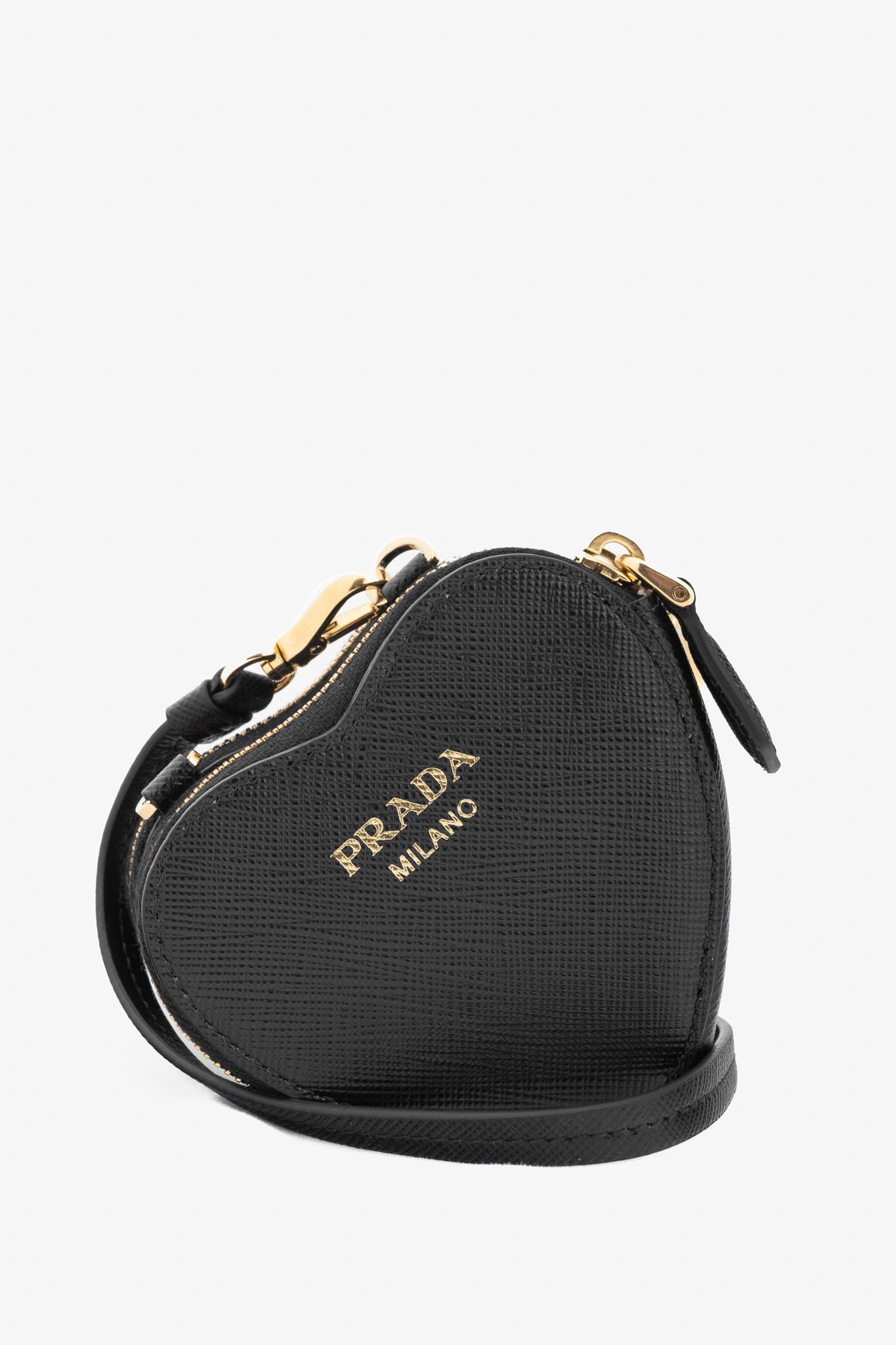Prada Prada Nero Saffiano Leather Mini Heart Pouch Size ONE SIZE - 3 Thumbnail