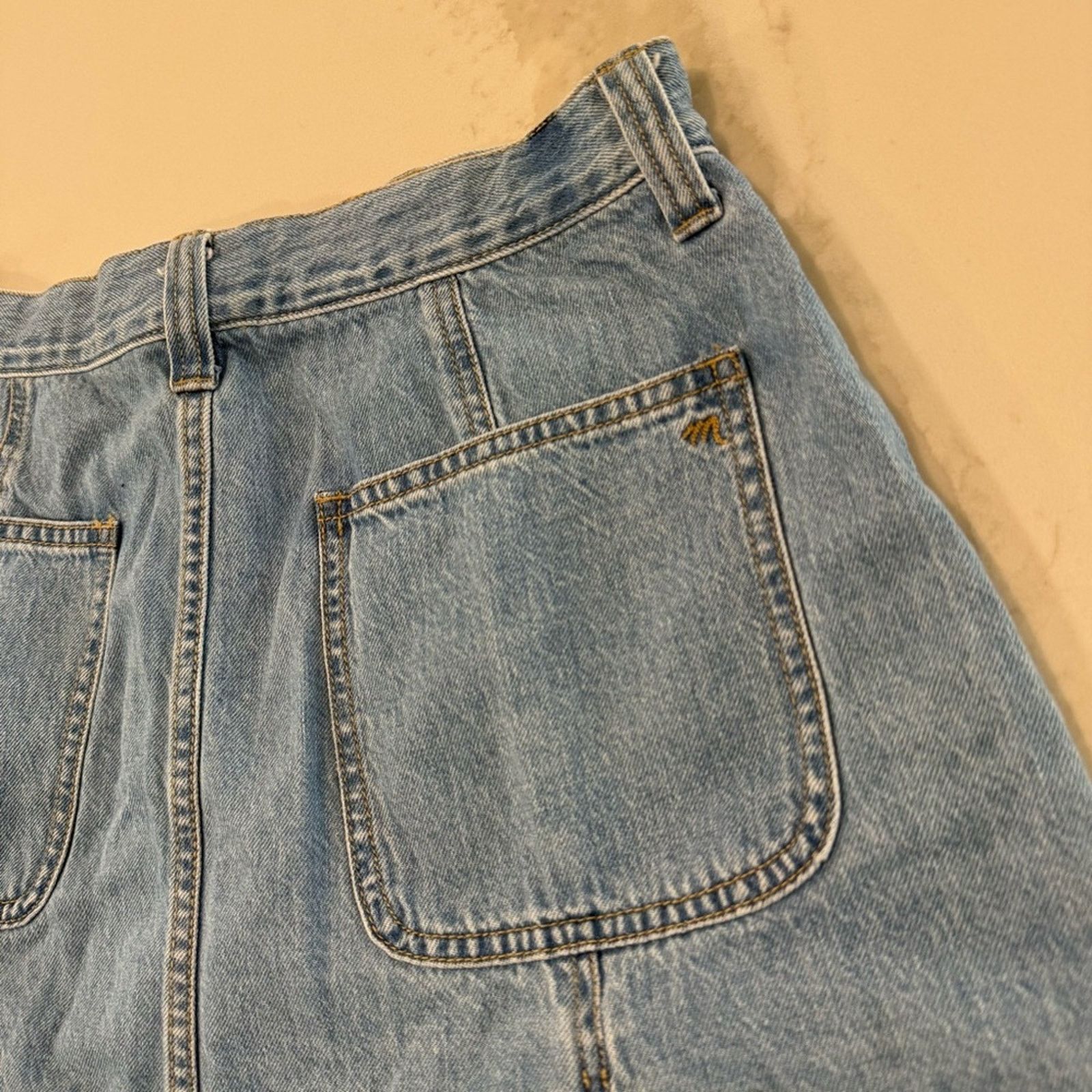 Madewell Madewell Pleated Denim ALine Mini Skirt Womens 27 Stilecroft Size 27" / US 4 / IT 40 - 9 Thumbnail