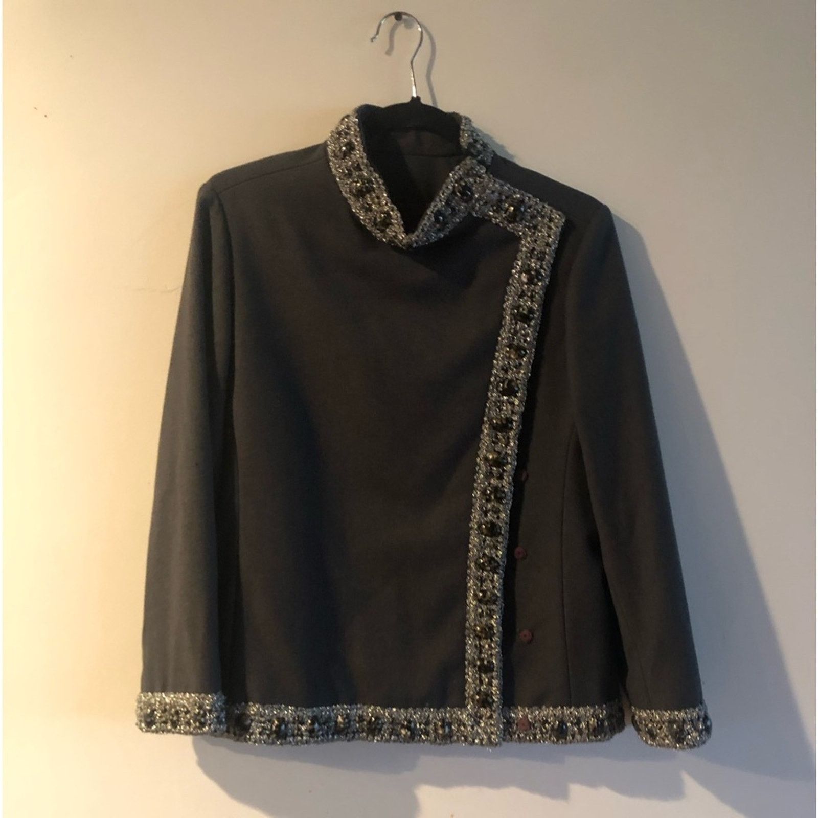 NBDN Nobrandedon Beautiful jacket coat stone silver design grey wool Size S / US 4 / IT 40 - 2 Thumbnail