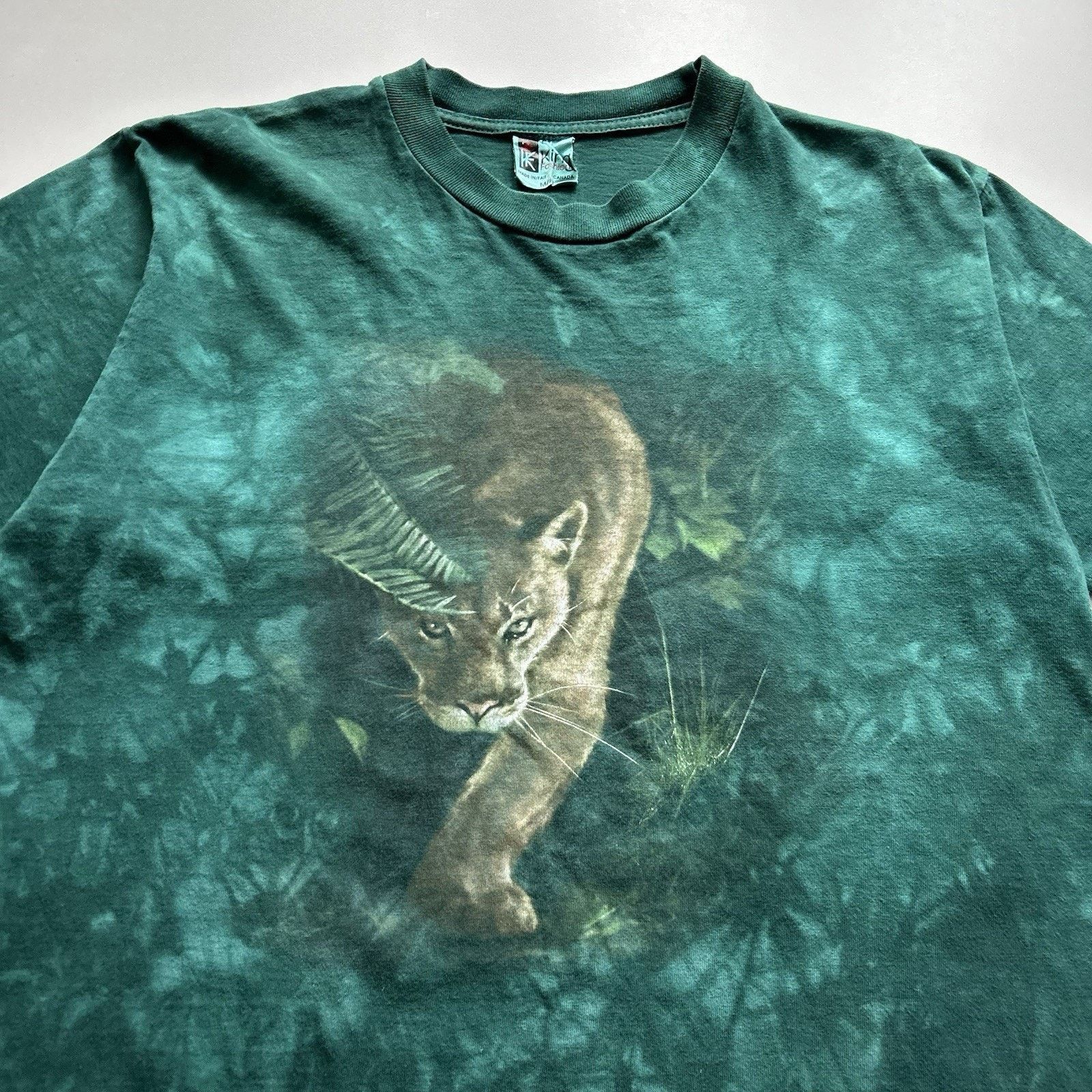 Vintage Vintage Lion Cougar Animal Art T Shirt Medium 90s Tie Dyed Size US M / EU 48-50 / 2 - 2 Thumbnail