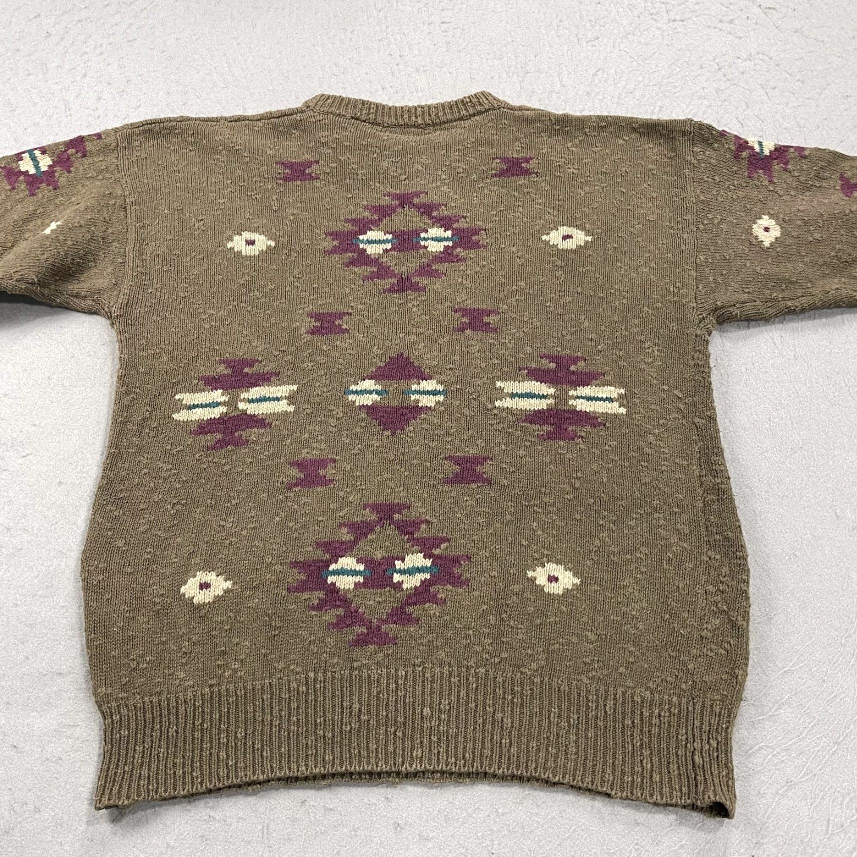 Eddie Bauer VINTAGE Eddie Bauer Sweater Mens M Brown Aztec Grandpa Crewneck Knit 90s Geometric Pullover Winter Fall 90s Mens Size US M / EU 48-50 / 2 - 6 Thumbnail