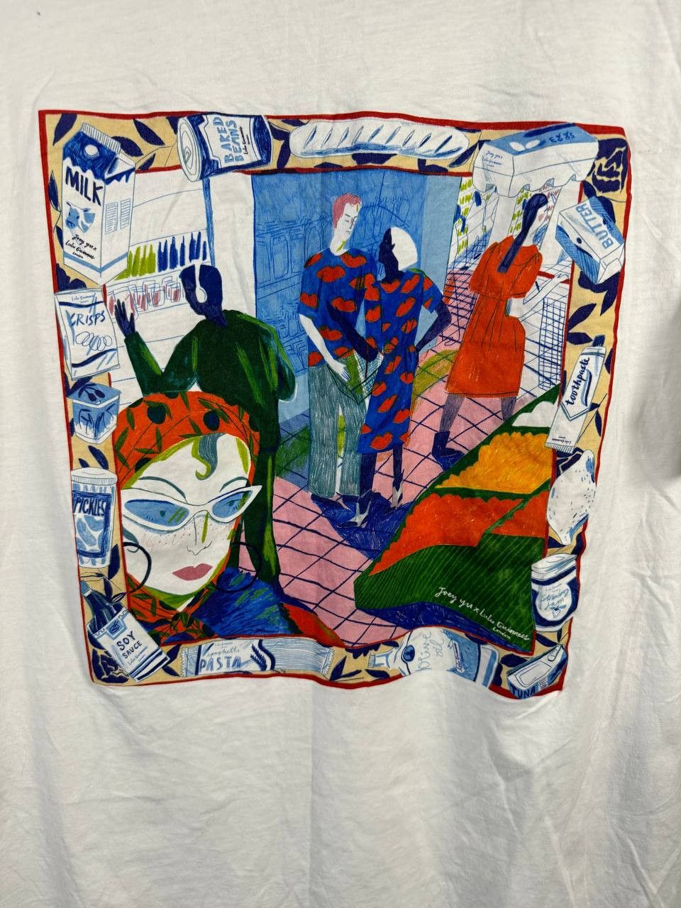 Designer × Japanese Brand × Vintage Lulu Guinness Cartoon Printed White T-Shirt Oldmoney Size L / US 10 / IT 46 - 4 Thumbnail