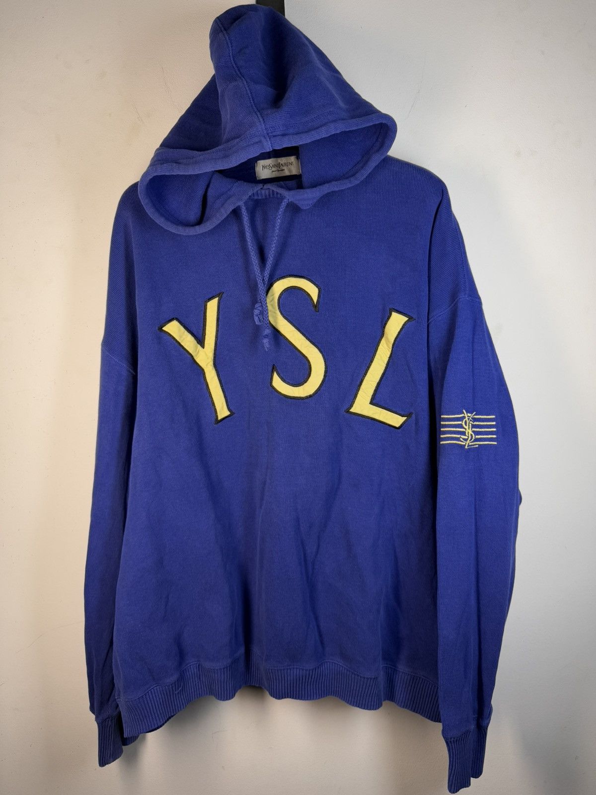 Yves Saint Laurent Big Logo YSL Hoodie Sweatshirt Rare YSL Sweater Size US XL / EU 56 / 4 - 22 Thumbnail