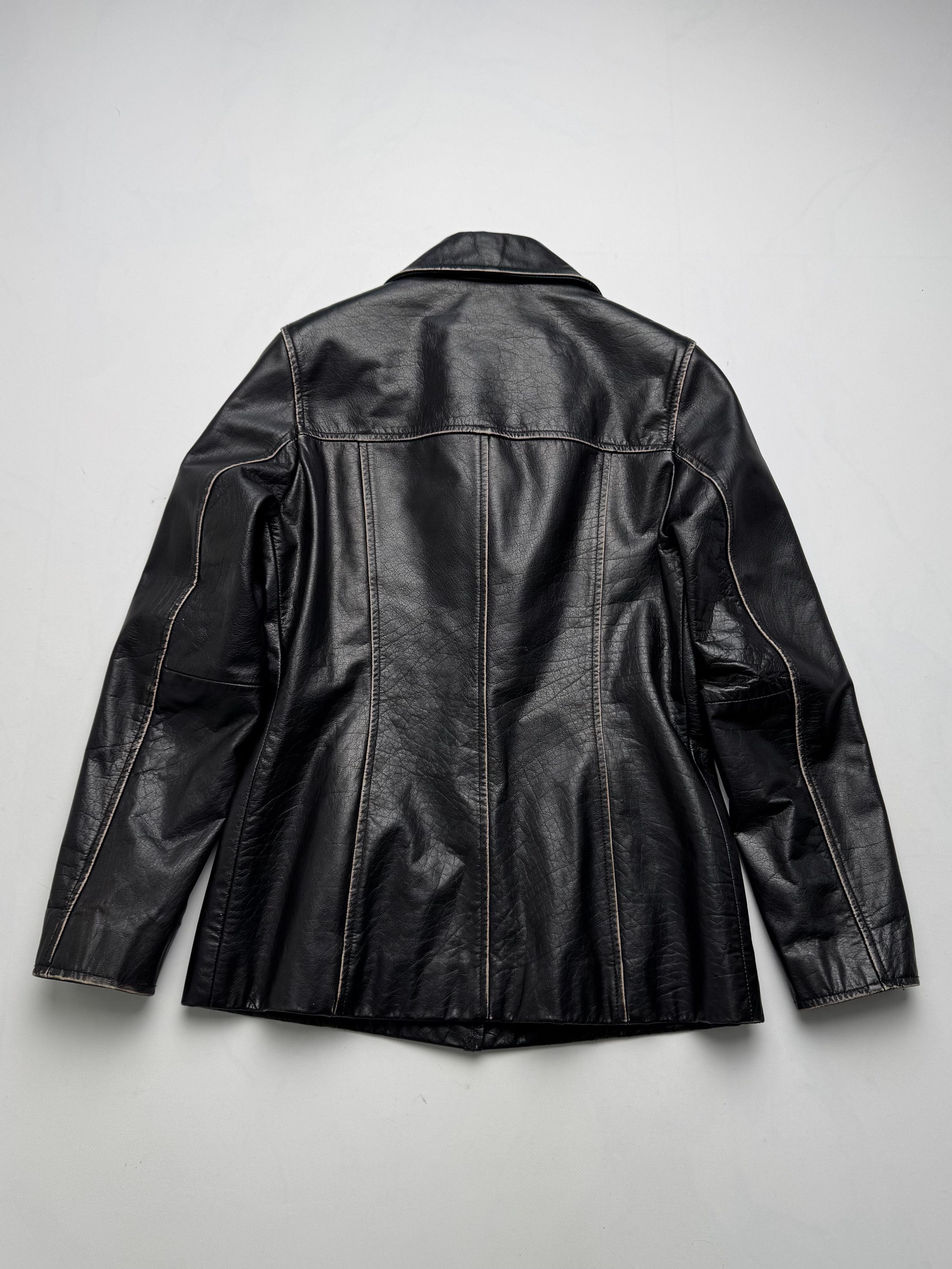 Vintage Vintage Leather Jacket Button Front Classic Casual Biker E2 Size M / US 6-8 / IT 42-44 - 10 Thumbnail