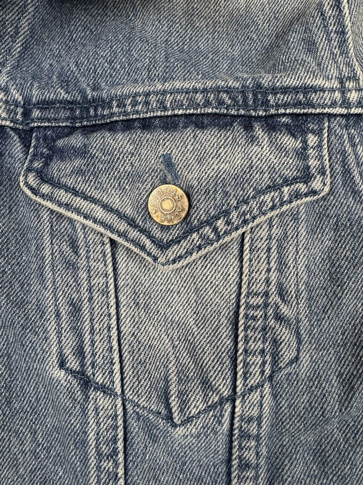 Acne Studios Vintage 00s Acne Studios Tag Light cropped denim jacket Size XS / US 0-2 / IT 36-38 - 10 Thumbnail