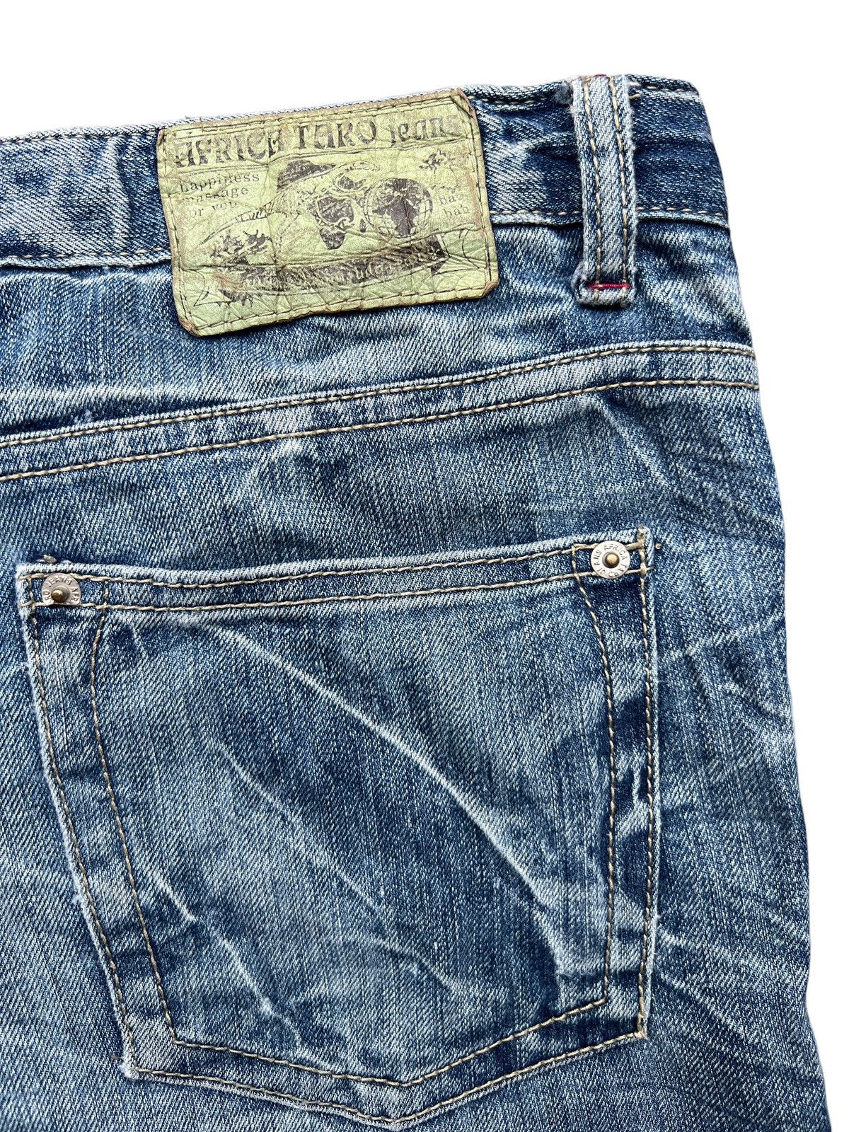 Japanese Brand Aft Distressed Faded Flare Jeans 34x31.5