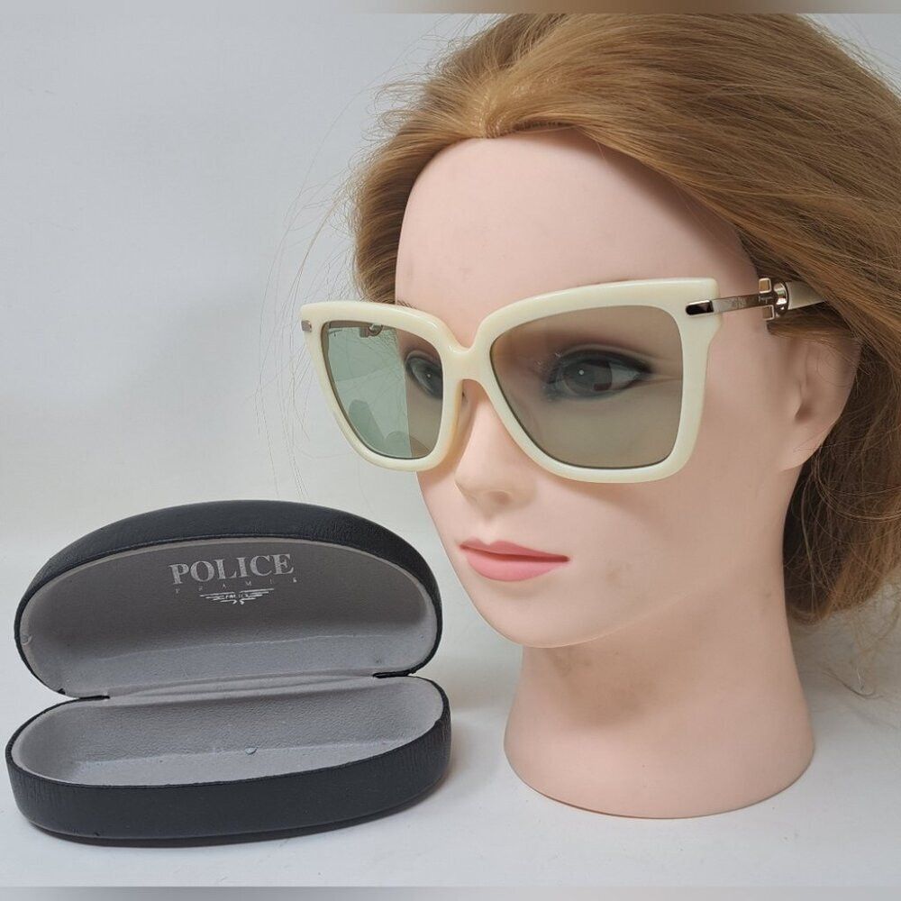 Salvatore Ferragamo Salvatore Ferragamo Sunglasses Ivory Cream Green Temple Log Size ONE SIZE - 1 Thumbnail