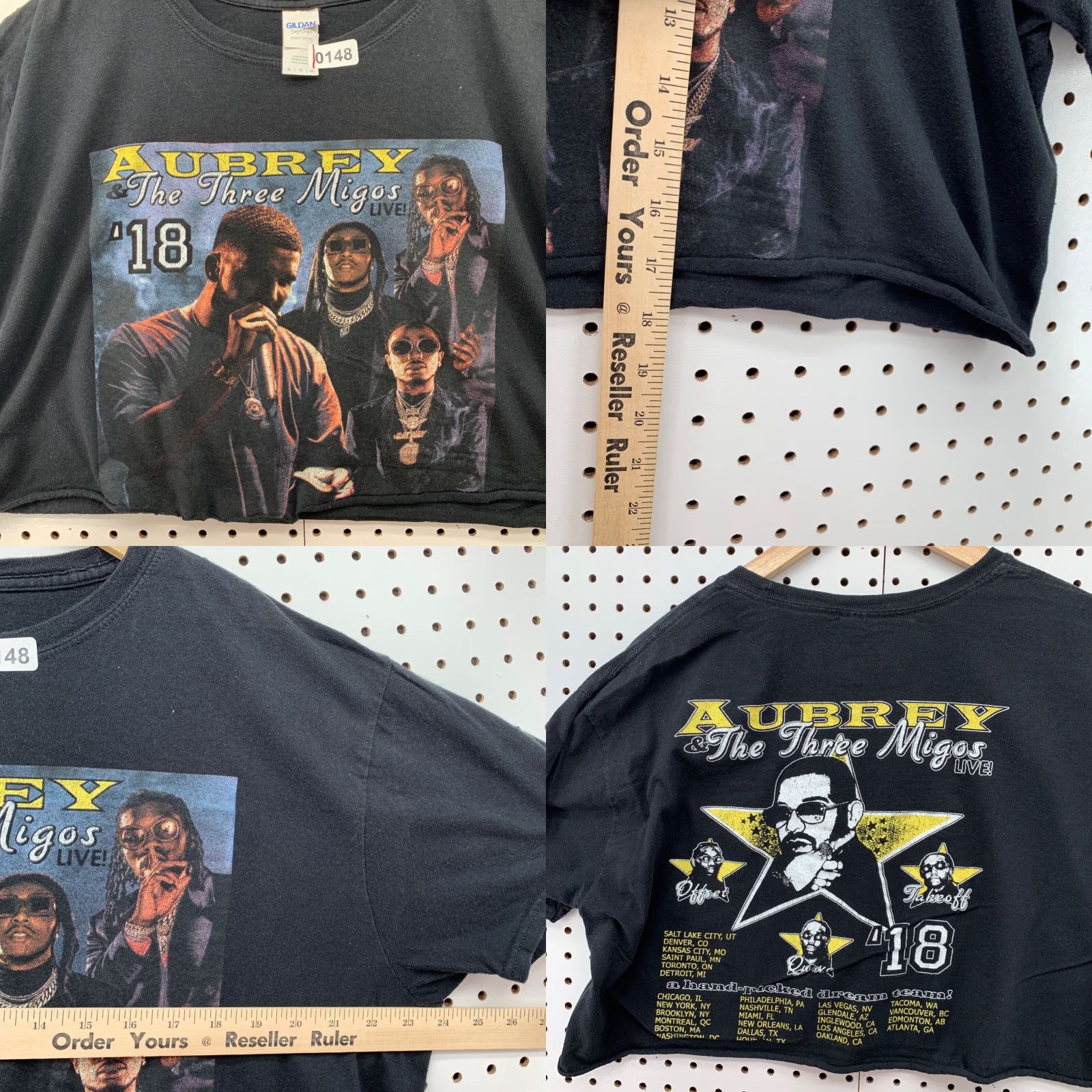 Gildan Drake MIGOS Shirt Womens XL Crop Top Hip Hop TEE 2018 Music Rap Black Cropped Shirt Womens XL Size XL / US 12-14 / IT 48-50 - 8 Thumbnail