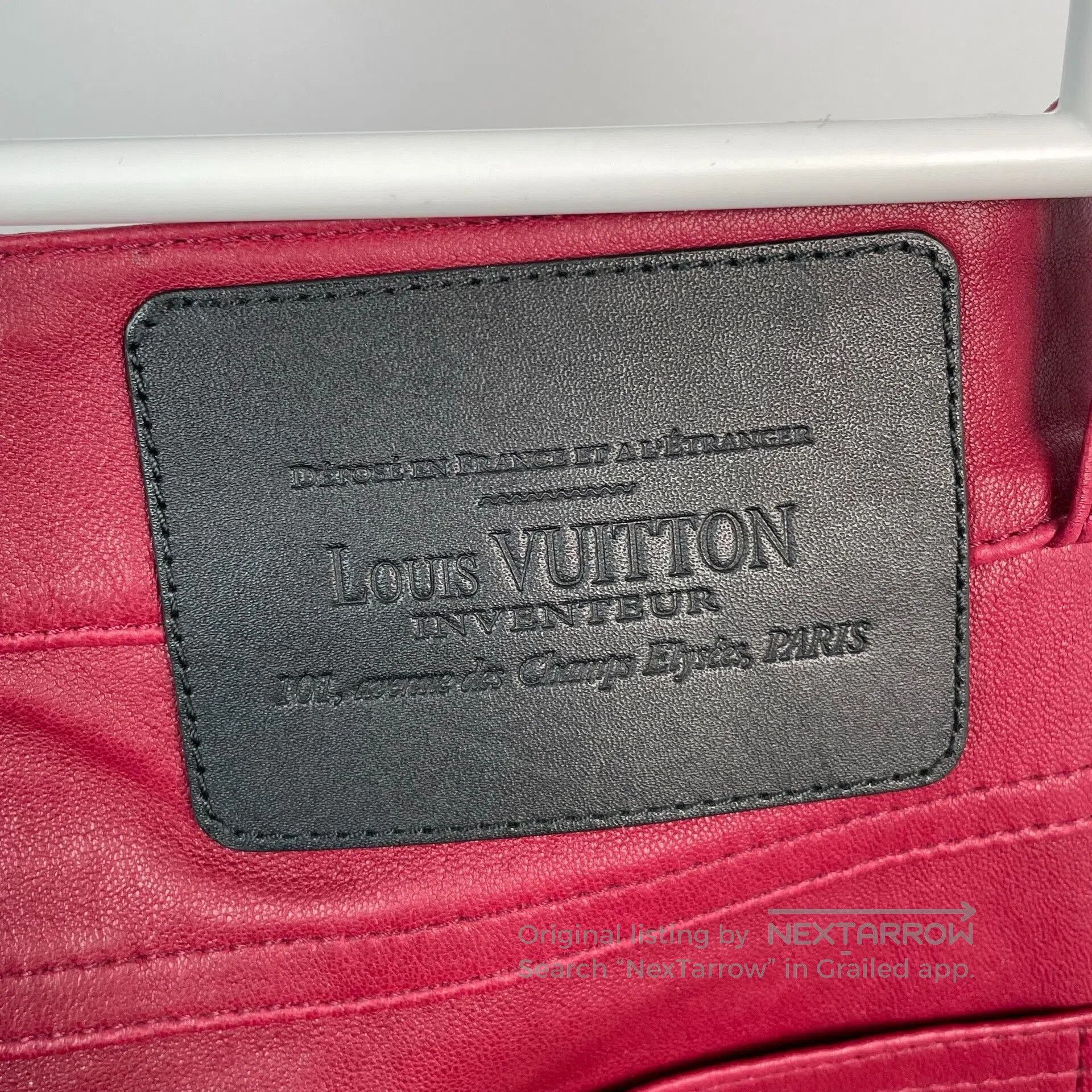 Louis Vuitton Louis Vuitton Red Long Gold Zip Leather Pants. Size 33" - 5 Thumbnail