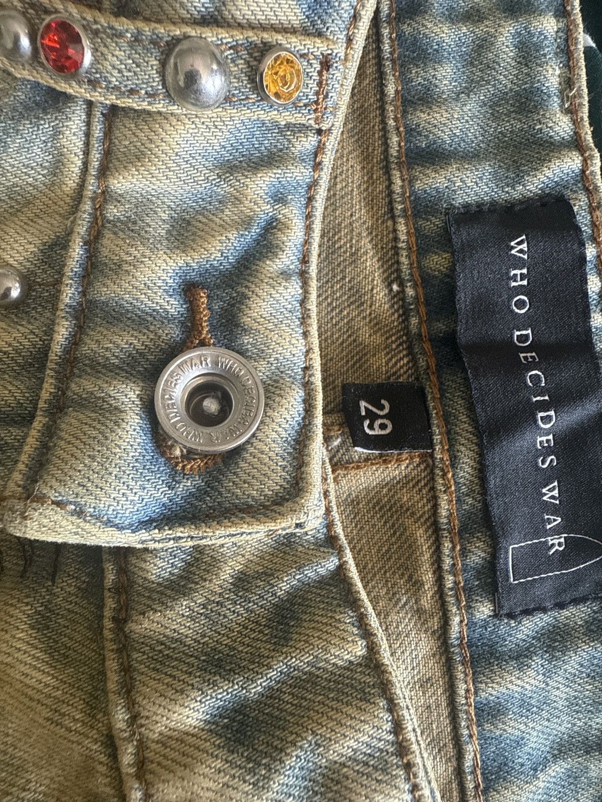 Who Decides War Who Decides War Studded Distressed Jeans multi Size US 29 - 5 Thumbnail