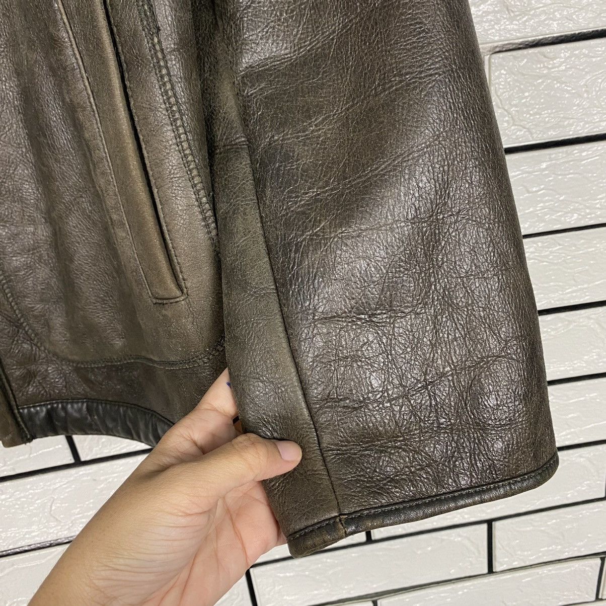 Hugo Boss 🔥VINTAGE LEATHER JACKET HUGO BOSS SHEARLING BLANKET Size US S / EU 44-46 / 1 - 17 Thumbnail