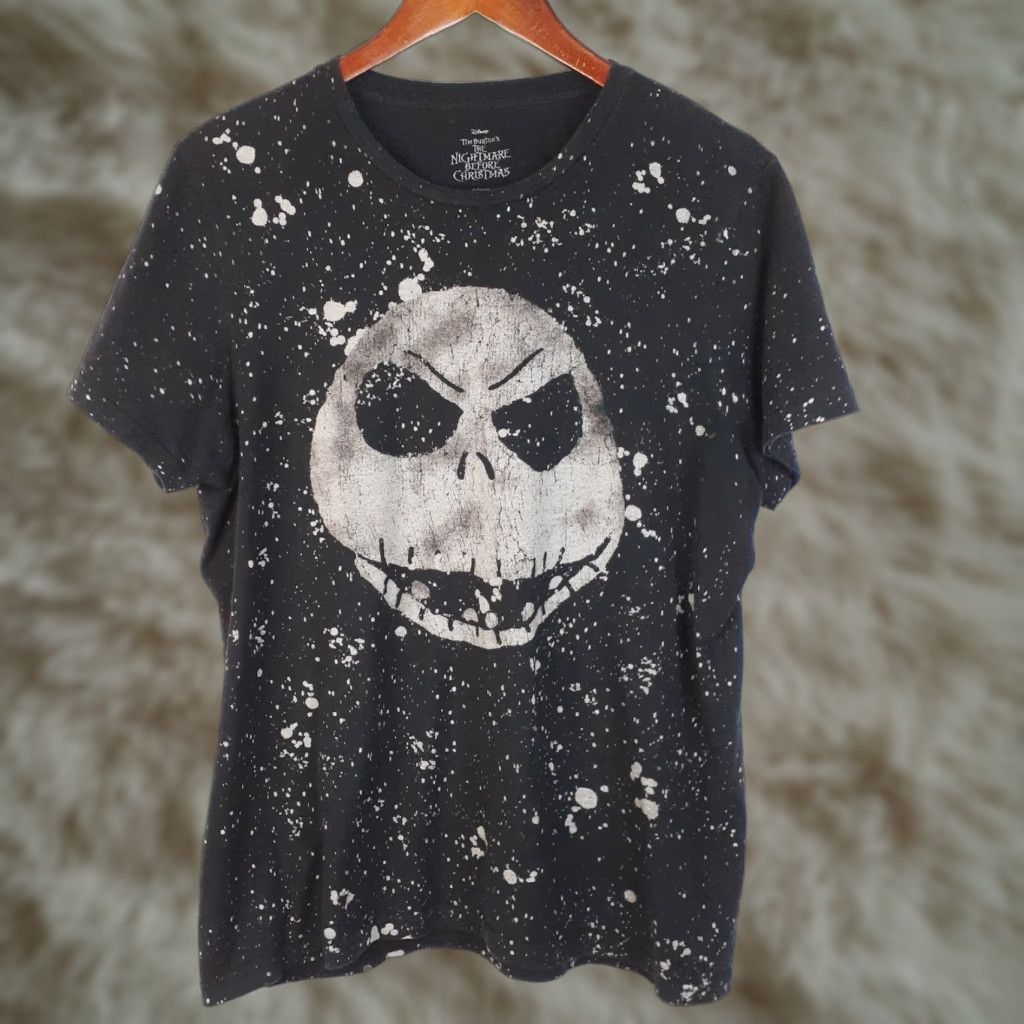 Disney Disney Nightmare Before Christmas Jack T Shirt Bleach Splatter Womens S Black Christmas Short Sleeve Basic T-Shirt Size S / US 4 / IT 40 - 1 Thumbnail