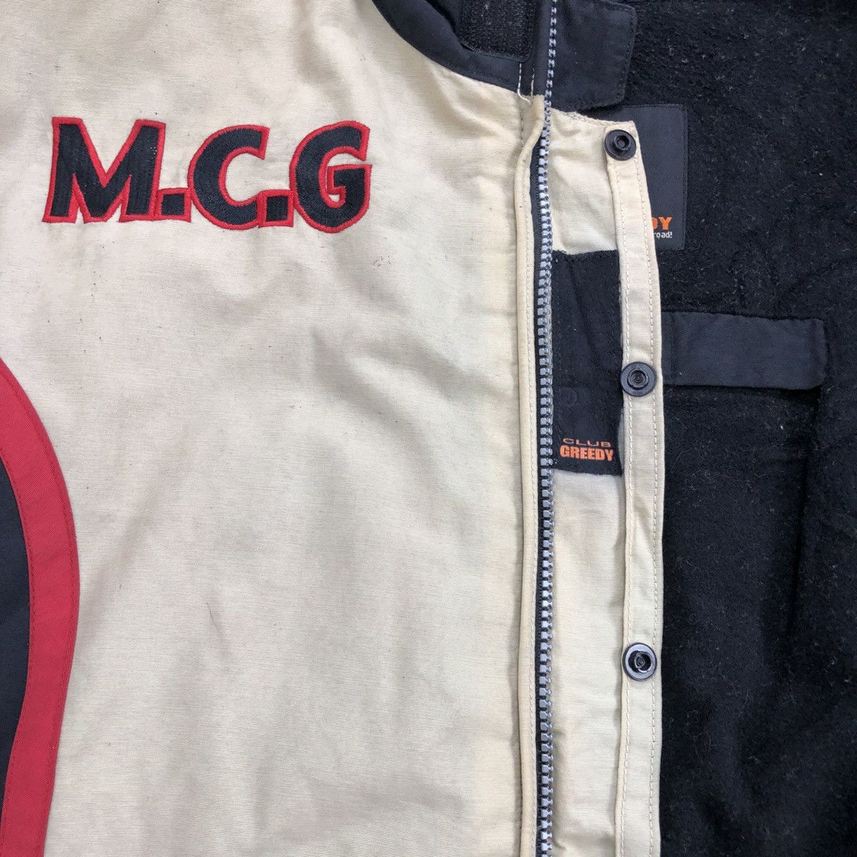 Vintage Vintage GREEDY 51 M.C.G Racing Motorcycle Bikers Jacket Size US L / EU 52-54 / 3 - 11 Thumbnail