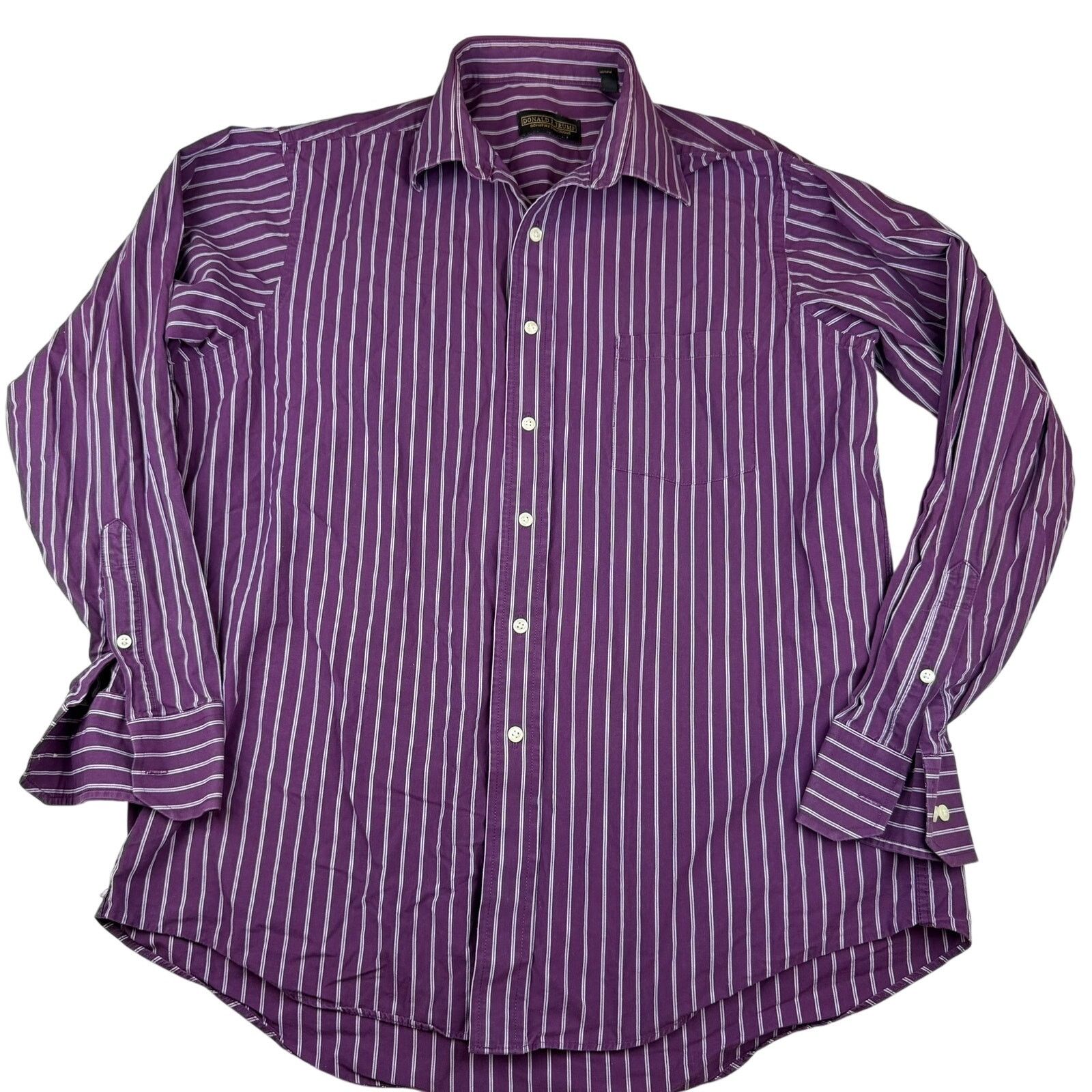 Donald Trump Donald J. Trump Signature Collection Purple Shirt 16.5 Size US XL / EU 56 / 4 - 1 Thumbnail