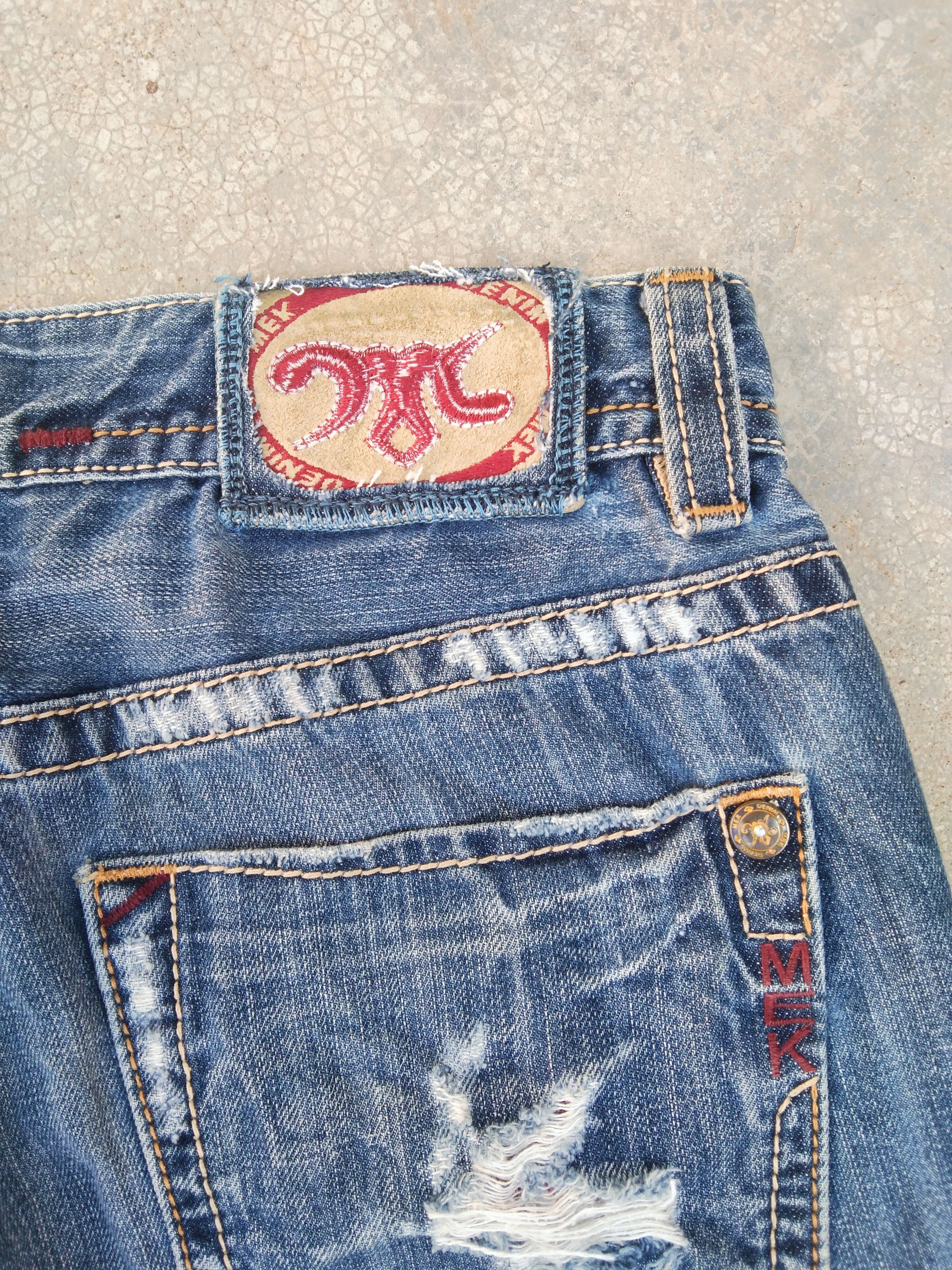 Mek Denim Vintage Mek Denim Faded Blue Washed Boot Cut Jeans 34x32 Size US 34 / EU 50 - 4 Thumbnail