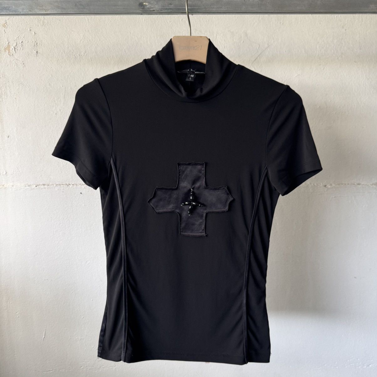If Six Was Nine Christina Rej Black Cross Oval Beaded Polyester Jersey Size L / US 10 / IT 46 - 1 Thumbnail