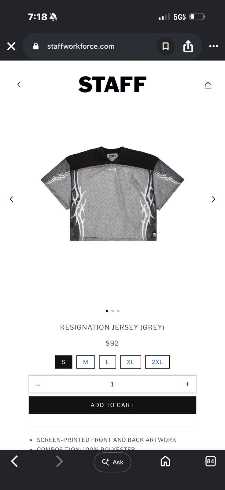 STAFF WORKFORCE Staff workforce resignation Jersey - brand new size small Size US S / EU 44-46 / 1 - 1 Thumbnail