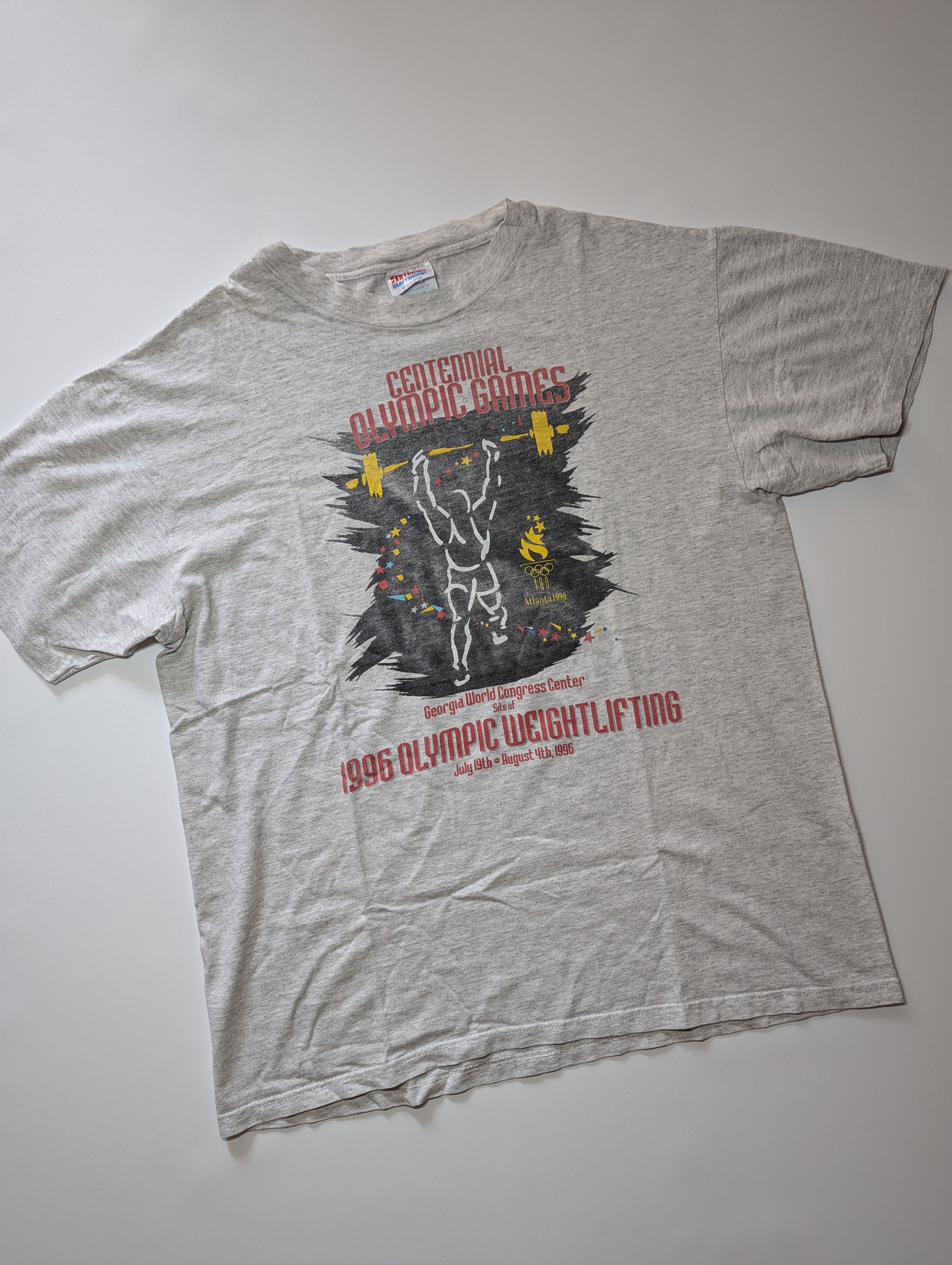 Hanes × Vintage Hanes Atlanta 1996 Olympic games Weightlifting T Shirt Size US L / EU 52-54 / 3 - 1 Thumbnail