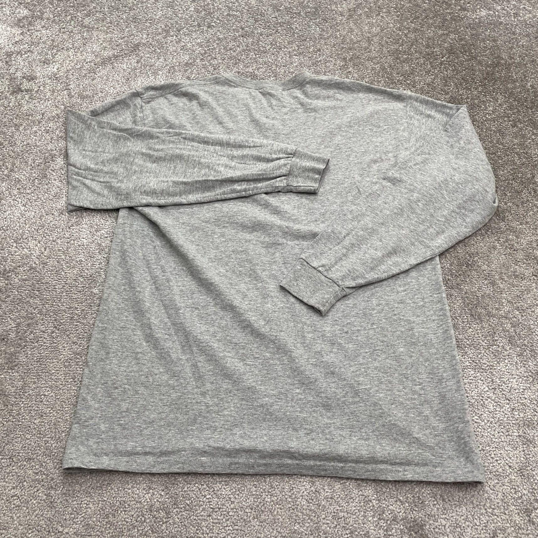 Jerzees JERZEES Dri-Power Crew Neck T-Shirt Unisex Large Gray Long Sleeve Active Outdoor Shirt Mens Womens Size US L / EU 52-54 / 3 - 2 Thumbnail
