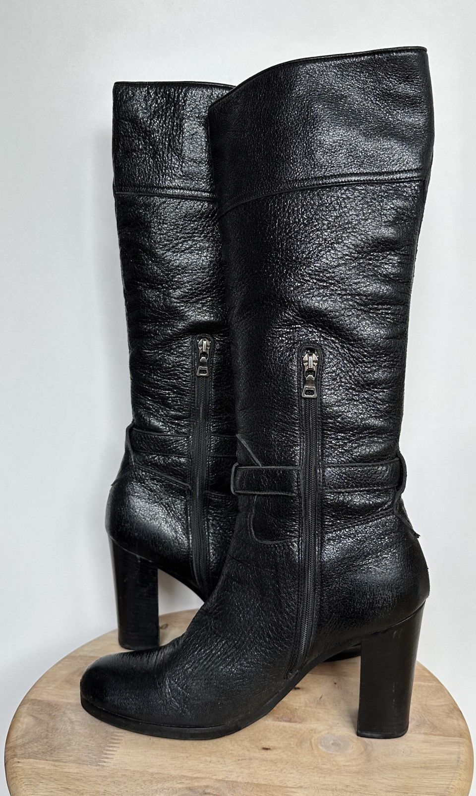 Prada Prada black glitter leather boots metal logo size EU 39 Size US 8 / IT 38 - 5 Thumbnail