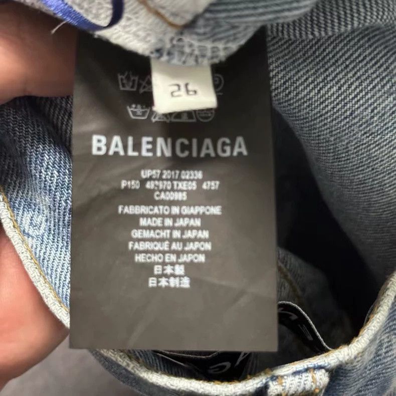 Balenciaga Balenciaga Blue Logo Print Denim Pants-2505 Size US 26 / EU 42 - 5 Thumbnail