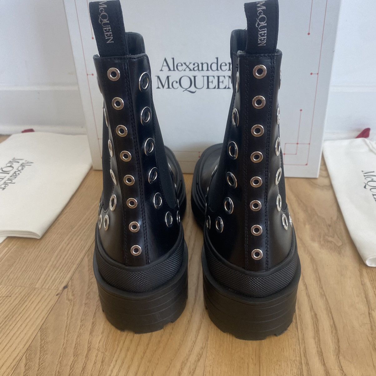 Alexander McQueen Alexander McQueen Studded Combat Chelsea Boots Moto 45 Size US 12 / EU 45 - 7 Thumbnail