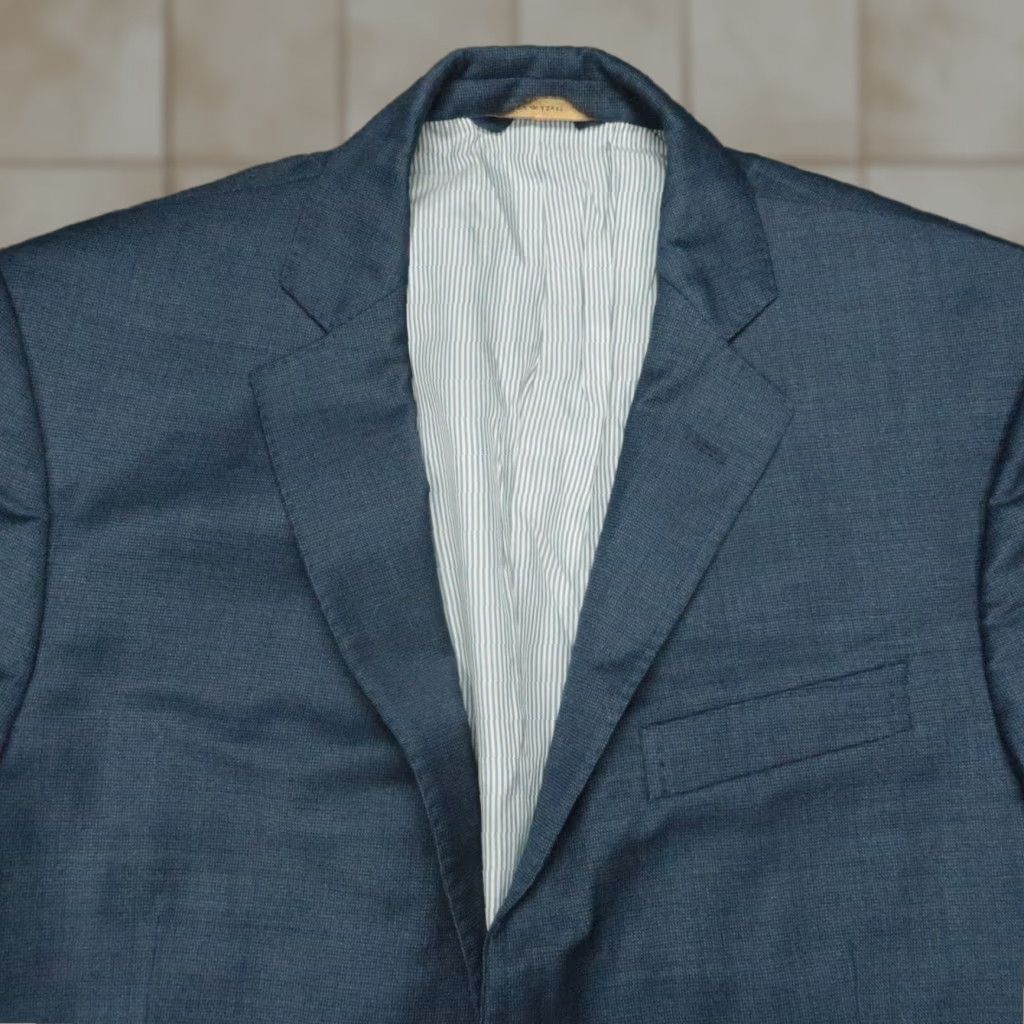 Brooks Brothers Brooks Brothers Blazer Mens 39R Blue Wool Sport Coat Jacket Regular Notch Lapel Single-Breasted Two-Button Vintage: No Modern? Size 40R - 1 Thumbnail