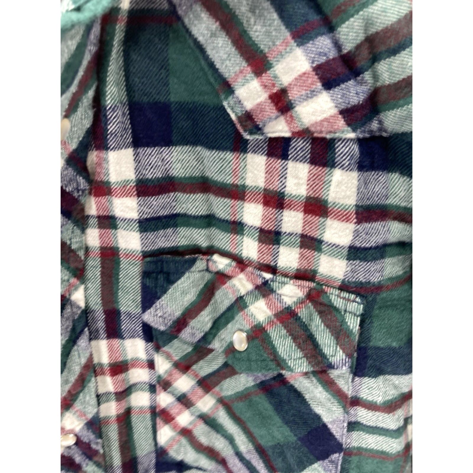 Wrangler VINTAGE Wrangler Flannel Pearl Snap Shirt Men S Green Plaid Long Sleeve Western Size US S / EU 44-46 / 1 - 6 Thumbnail