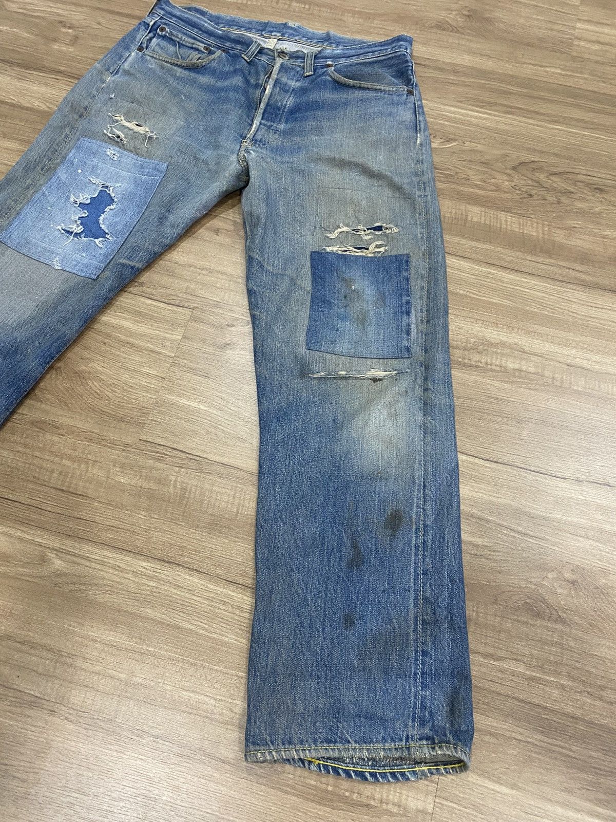Levi's True vintage Levis 501 Big E Hidden Rivert selvadge Size US 34 / EU 50 - 4 Thumbnail