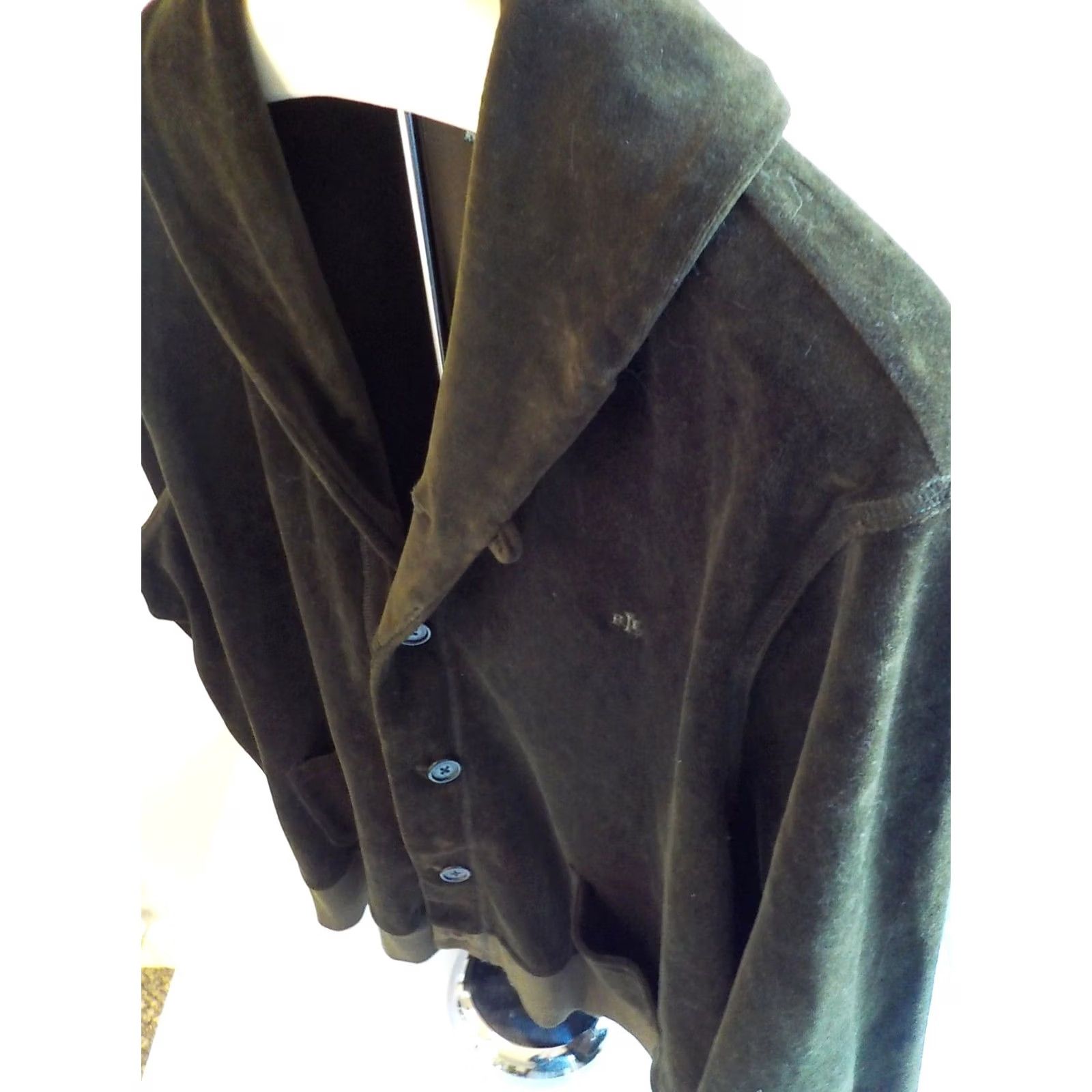 Ralph Lauren LAUREN RALPH LAUREN LS Shawl Collared Button Front Track Jacket Brown XL Men Velour Cotton/Poly Embroidered Chest 2 Pockets Great Condition Size US XL / EU 56 / 4 - 6 Thumbnail