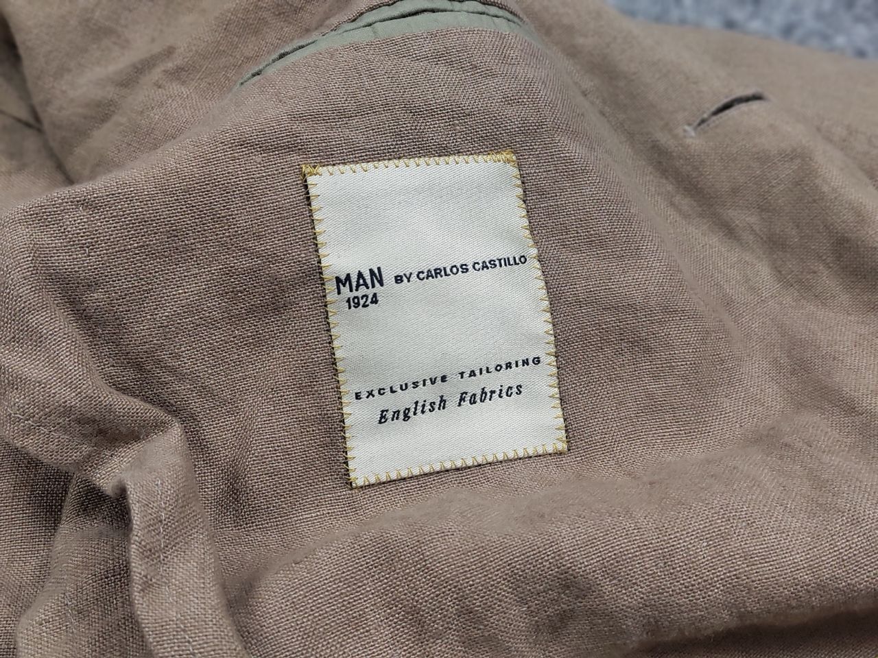 Japanese Brand Man by Carlos Castillo Design Beige Linen Mens Blazer Jacket Size US L / EU 52-54 / 3 - 17 Thumbnail