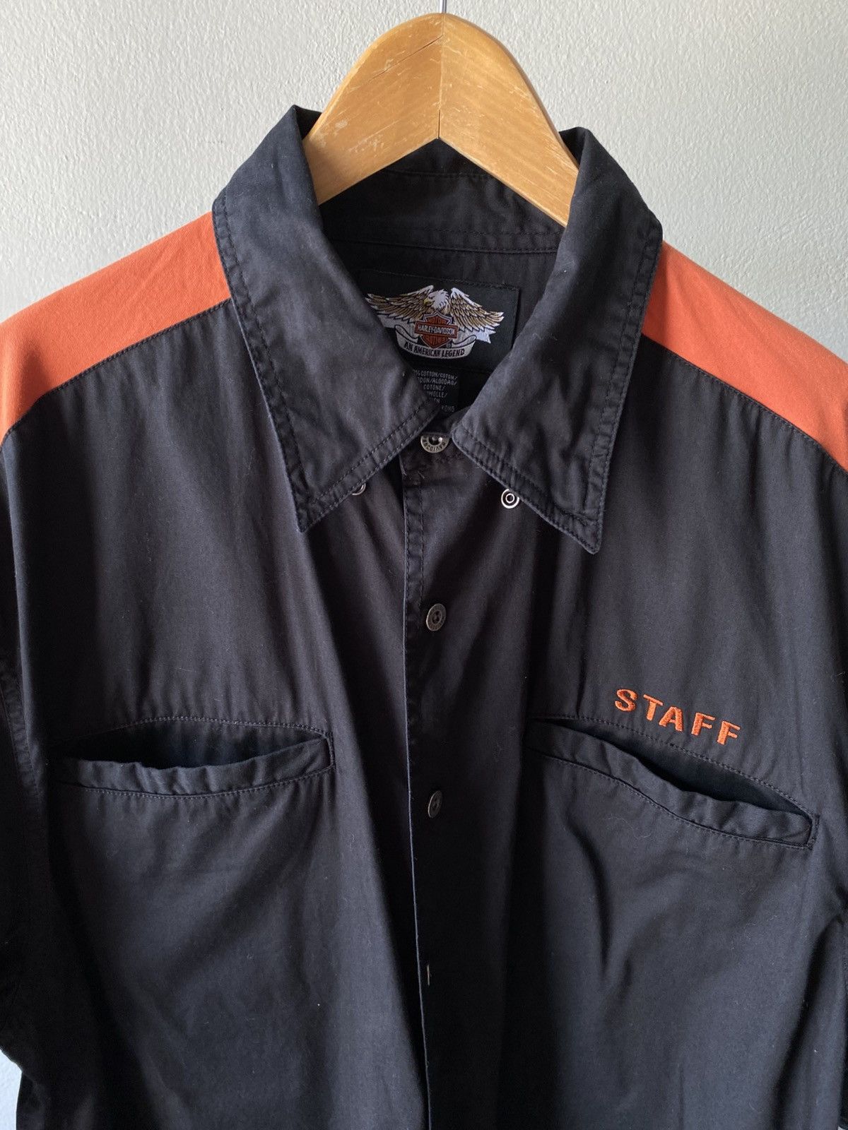 Harley Davidson Harley Davidson Black & Orange Staff Shirt Size US XL / EU 56 / 4 - 8 Thumbnail