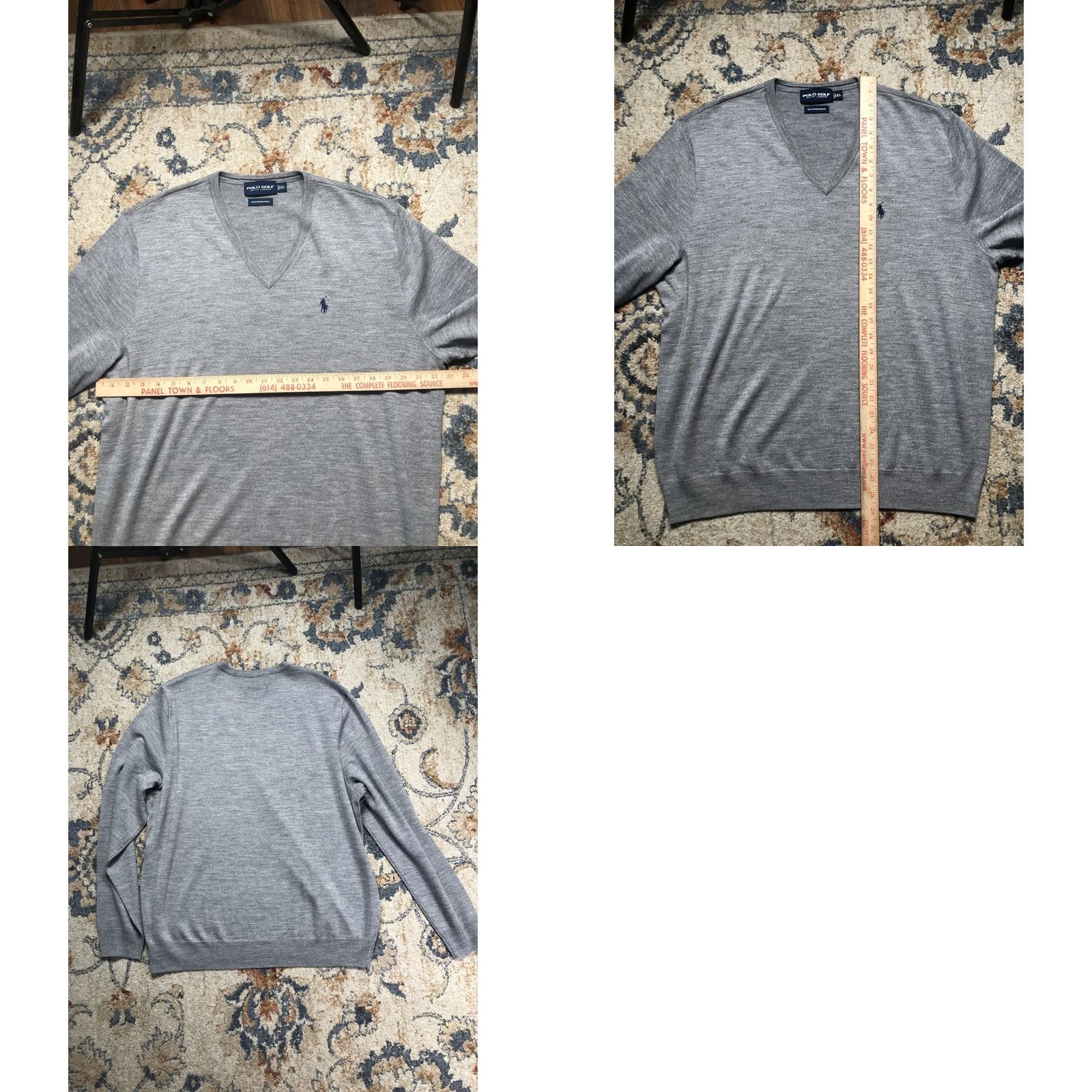 Polo Ralph Lauren Polo Ralph Lauren Sweater Mens 2XL Gray Merino Wool V Neck Golf Pullover Size US XXL / EU 58 / 5 - 8 Thumbnail
