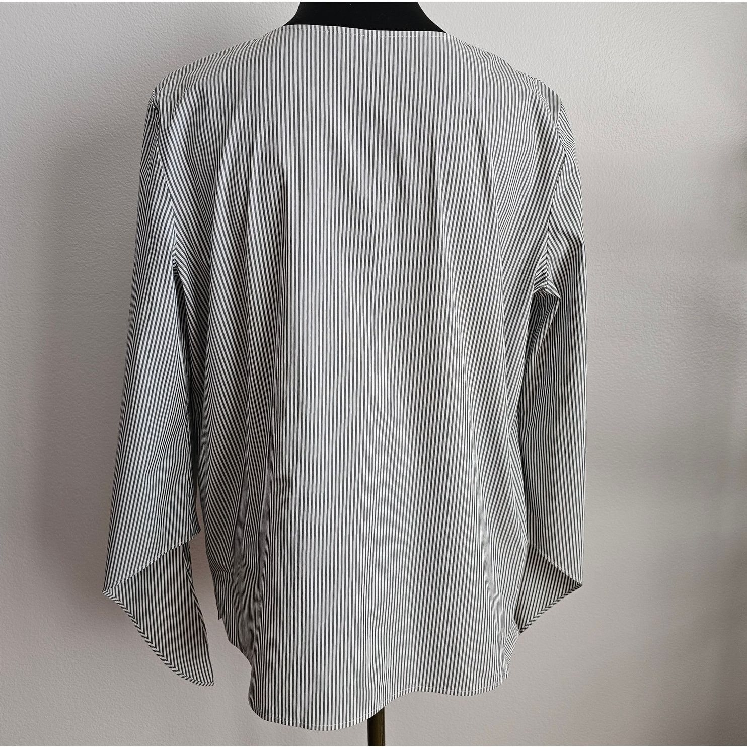 Lafayette 148 Lafayette 148 Khloe Striped Split Sleeves w/Ties Tunic Top L Size L / US 10 / IT 46 - 6 Thumbnail