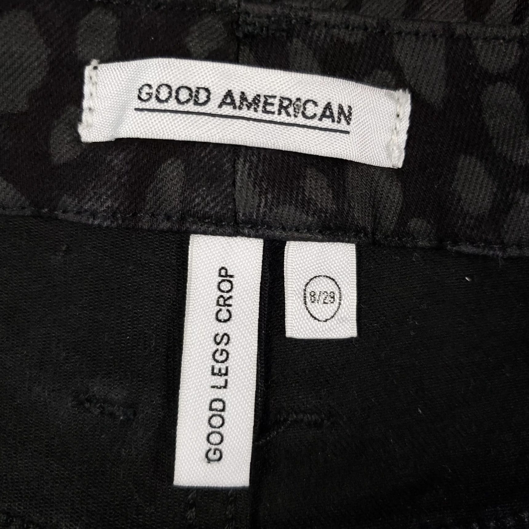 Good American Good American Womens Good Legs Crop Jeans Sz 8 Black Animal Print High Rise Size 30" / US 8 / IT 44 - 6 Thumbnail