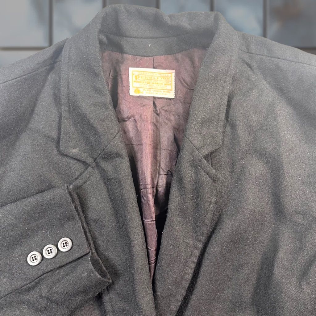 Pendleton VTG Pendleton Blazer Wool Black Womens L Blazer Button Jacket Tweed Solid Pockets Long Sleeve Fall Winter Workwear Size L / US 10 / IT 46 - 1 Thumbnail