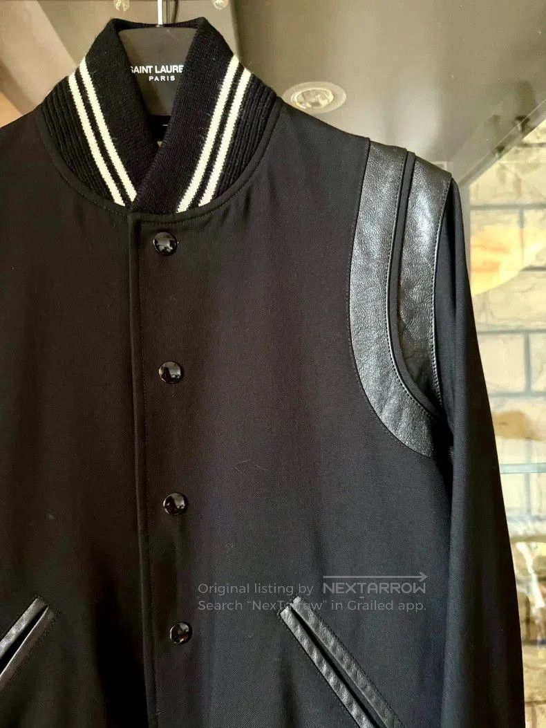 Saint Laurent Black Baseball Jacket.