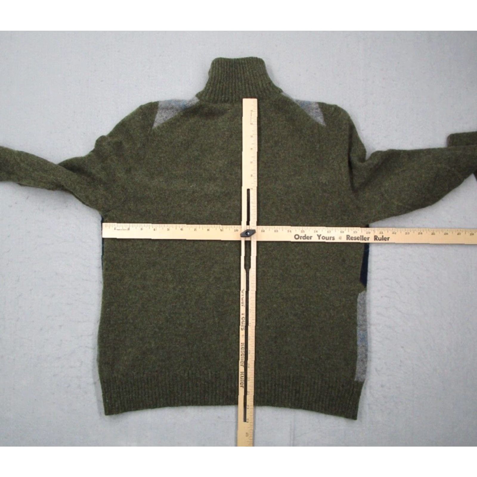 J.Crew VINTAGE J.CREW Men's Sweater Pullover 1/4 Zip Wool Green Argyle Classic Casual Winter Medium Size US L / EU 52-54 / 3 - 4 Thumbnail