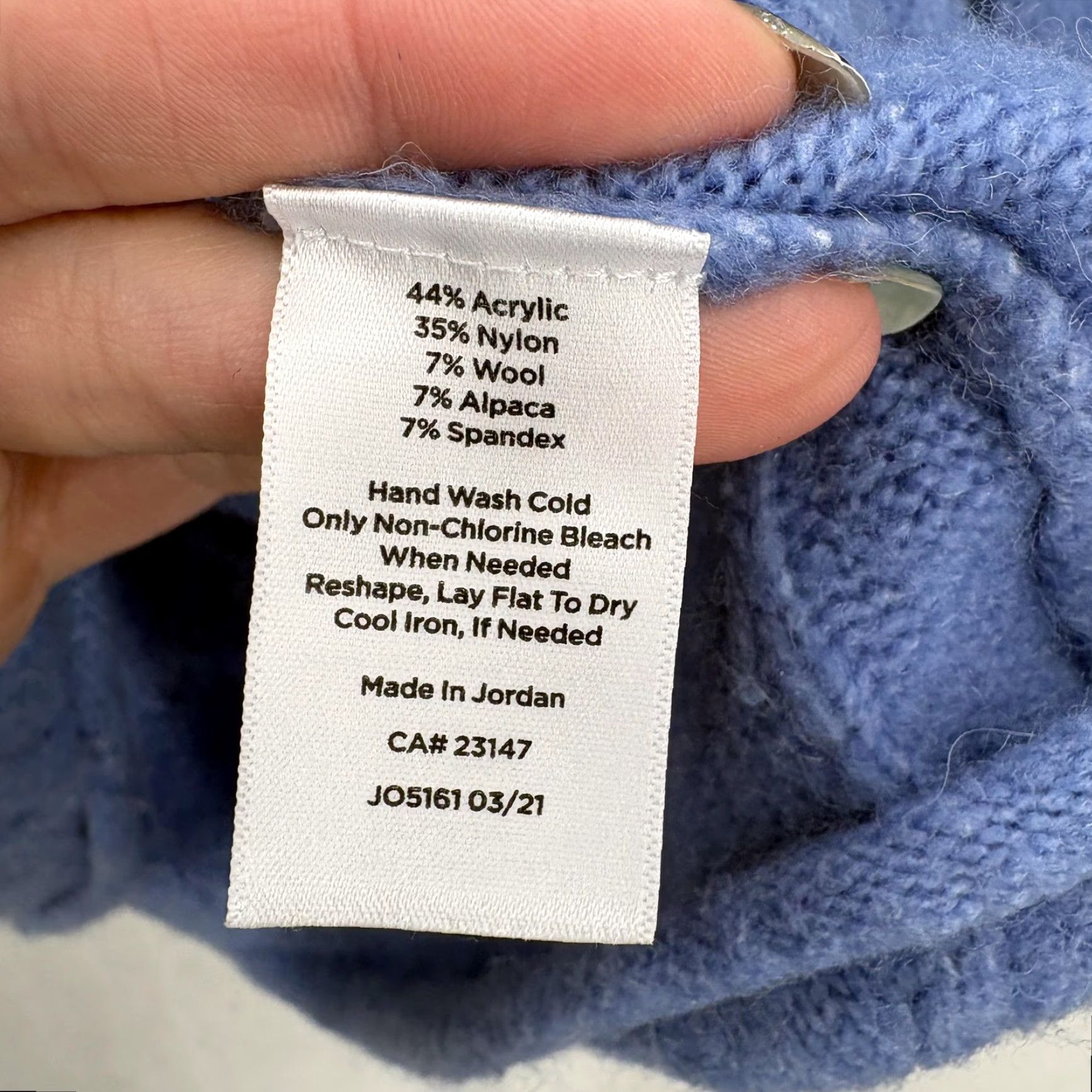 Talbots VINTAGE Talbots Sweater Womens Medium Blue Cable Knit Crew Neck Pullover Alpaca Blend Size M / US 6-8 / IT 42-44 - 5 Thumbnail