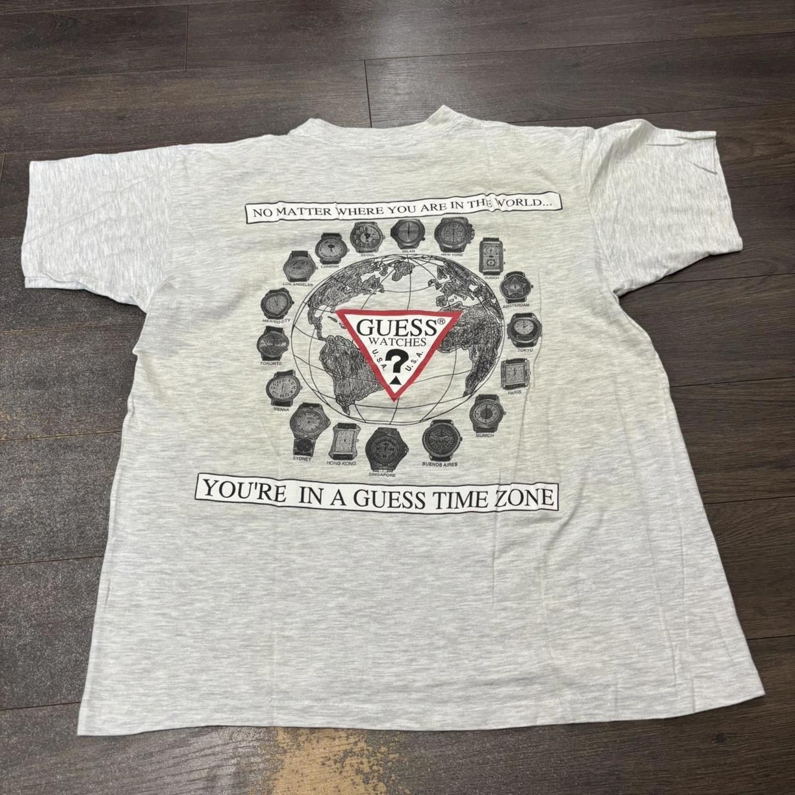 Guess vintage guess watches you’re in a guess time zone t shirt L Size US L / EU 52-54 / 3 - 5 Thumbnail