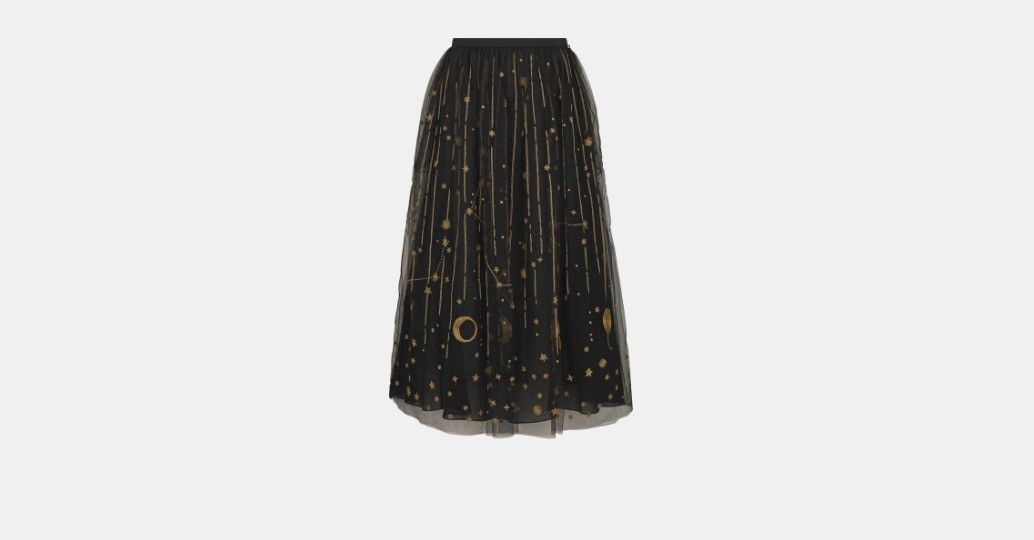 Dior o1bcso1str0226 511J99 Embroidered Mid-Length Flared Skirt Size 30" / US 8 / IT 44 - 2 Thumbnail
