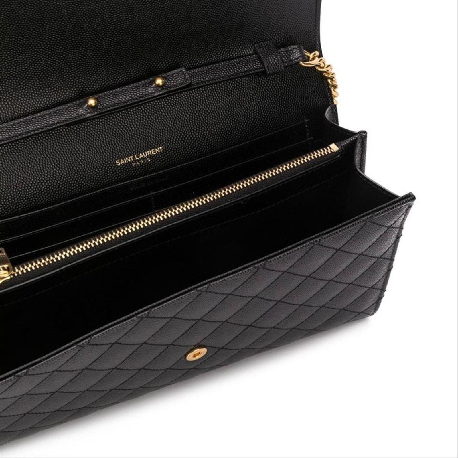 Saint Laurent Paris Envelope monogram quilted wallet on chain crossbody bag Size ONE SIZE - 4 Thumbnail