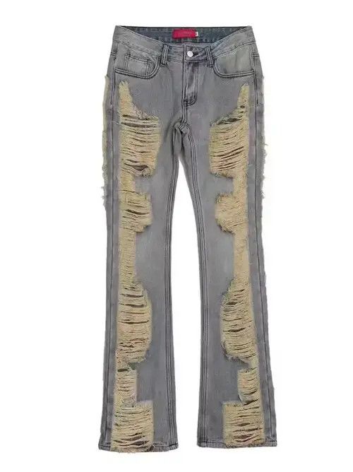 Jean High street hand-worn whiskered bootcut jeans Size US 30 / EU 46 - 1 Thumbnail