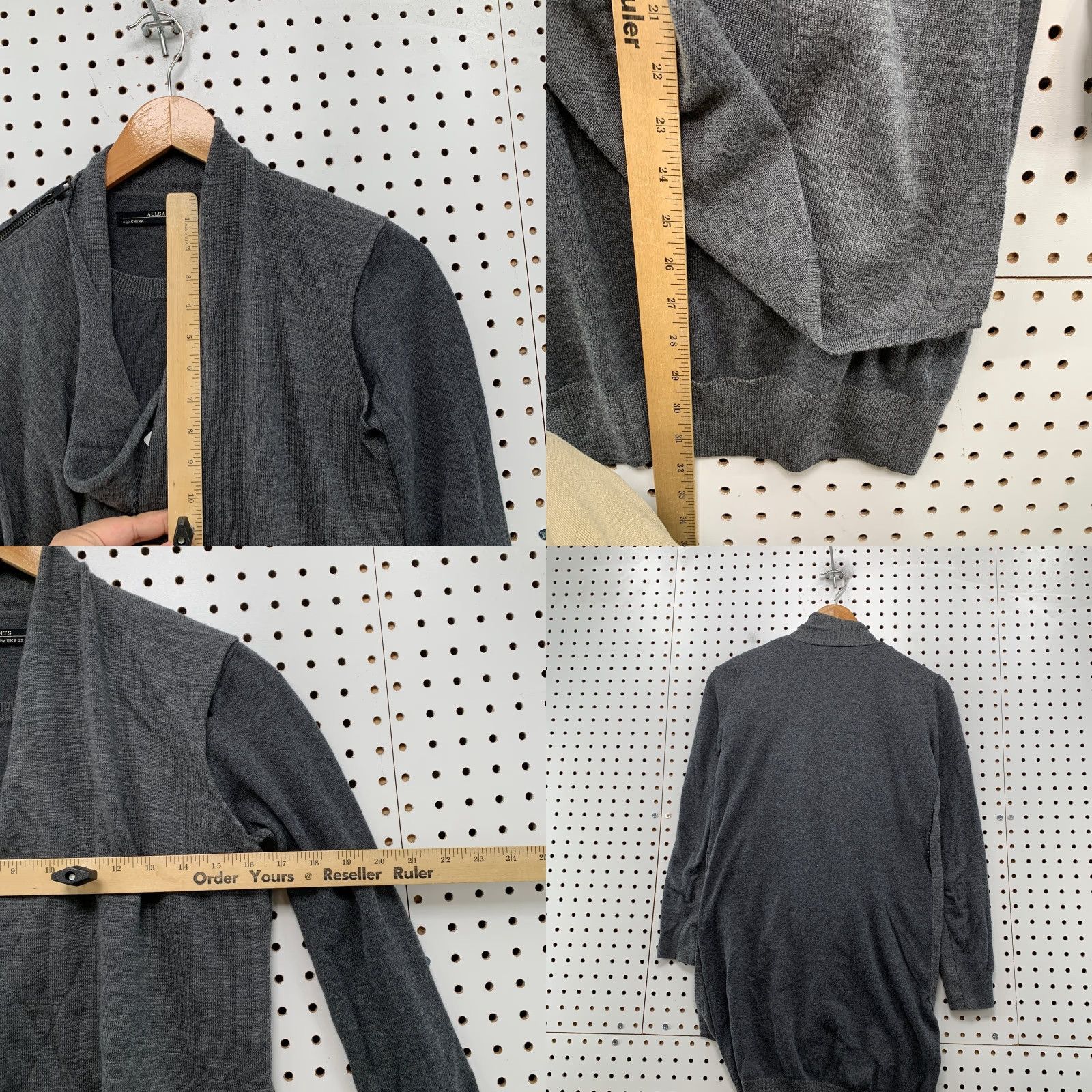 Allsaints AllSaints Wool Sweater Dress Black Gray Women 4 Zipper Shoulder Drina Drape Knit Crew Neck Short Dress A-Line Wool dress Womens 90s? Size S / US 4 / IT 40 - 9 Thumbnail