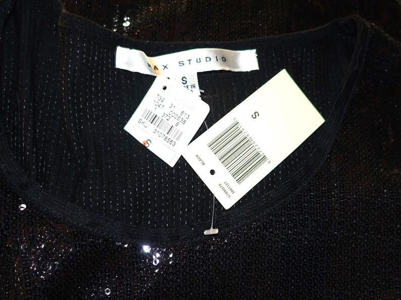 Other Max Studio Black Sequin Blouse S NWT Size S / US 4 / IT 40 - 8 Thumbnail