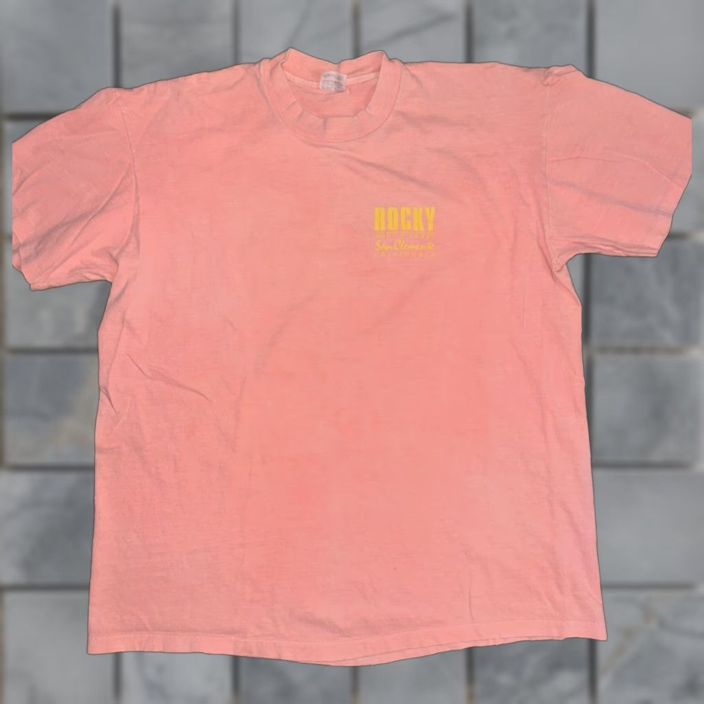 Pinko VINTAGE Rocky & Sport Surf T-Shirt Pink XL Stedman Men 90s Sports Surfing Single Stitch 22x27 Size US XL / EU 56 / 4 - 1 Thumbnail