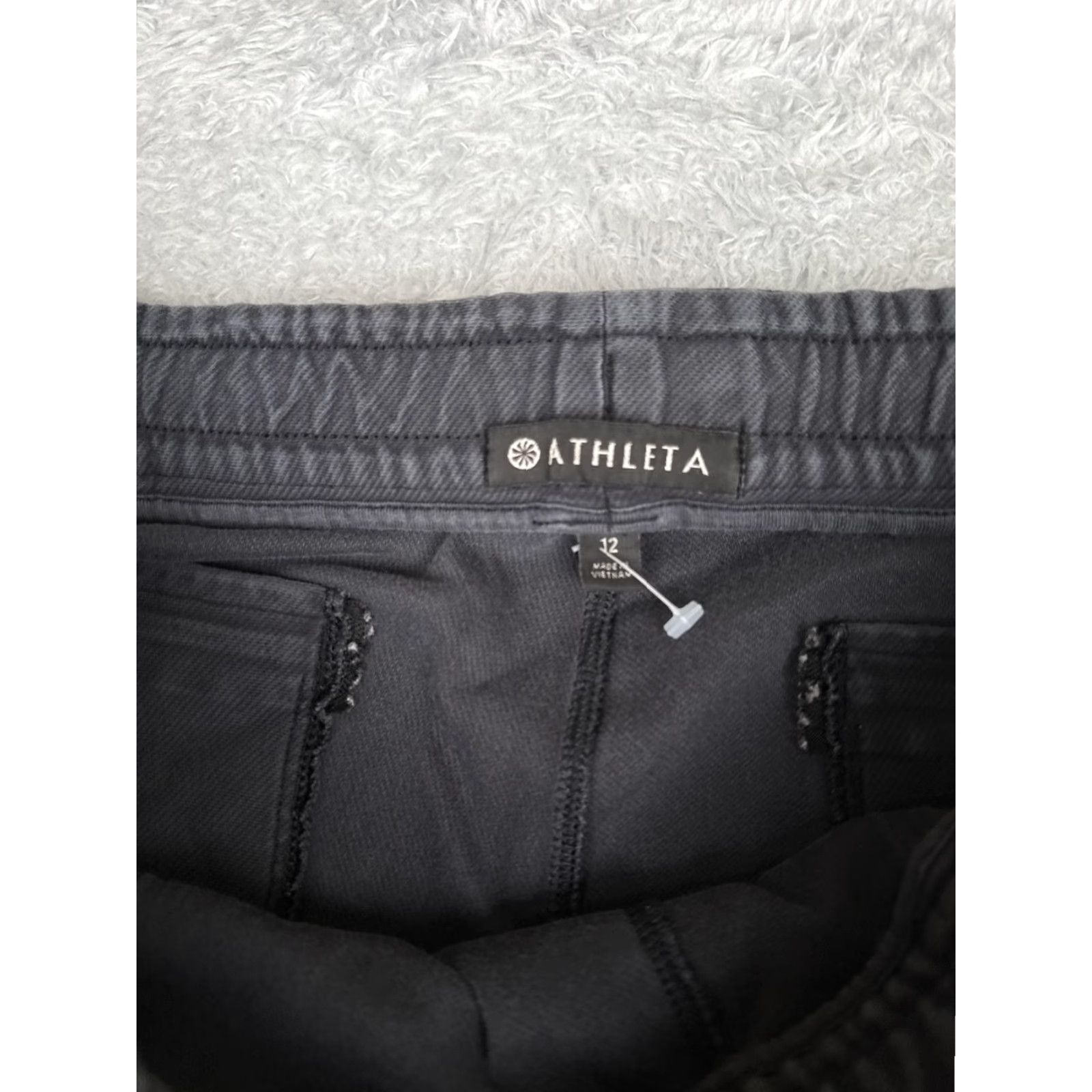 Athleta Athleta Womens Jogger Pants 12 Gray Elastic Waist Ankle Zippers Pockets Twill Cotton Spandex Size 34" / US 12 / IT 48 - 5 Thumbnail