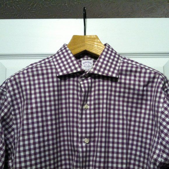 Brooks Brothers BROOKS BROTHERS MEN'S PURPLE COTTON DRESS SHIRT SIZE: 16-33 Size US L / EU 52-54 / 3 - 2 Thumbnail