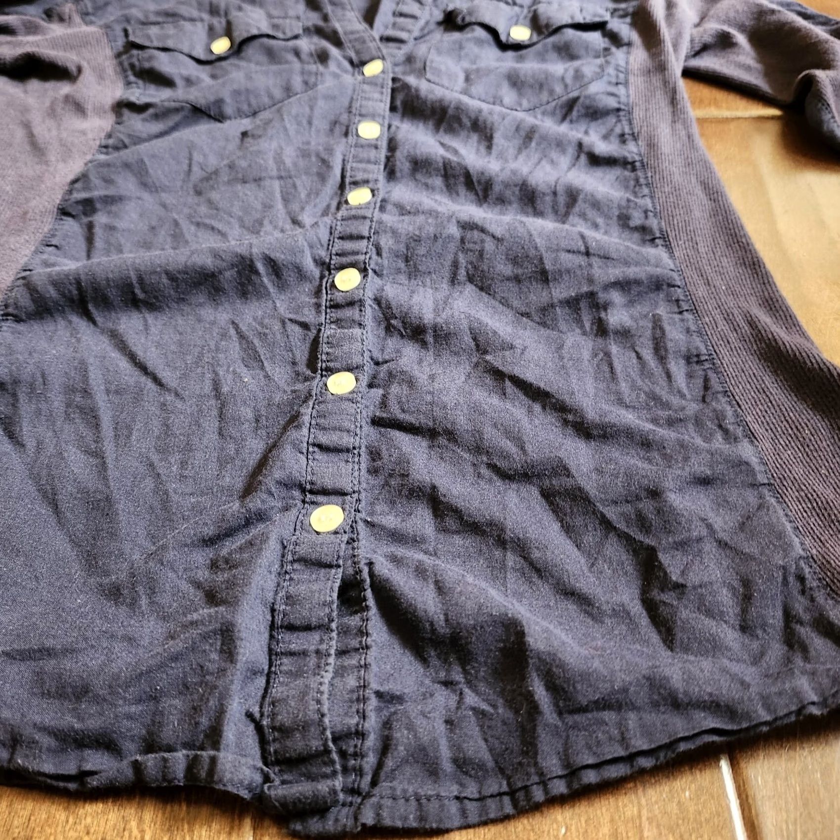 Vintage VINTAGE? No. Max Studio Shirt Men Navy Blue Pocket Button-Up Regular Small Cotton Long Sleeve Casual Travel Party 90s? Size US S / EU 44-46 / 1 - 6 Thumbnail